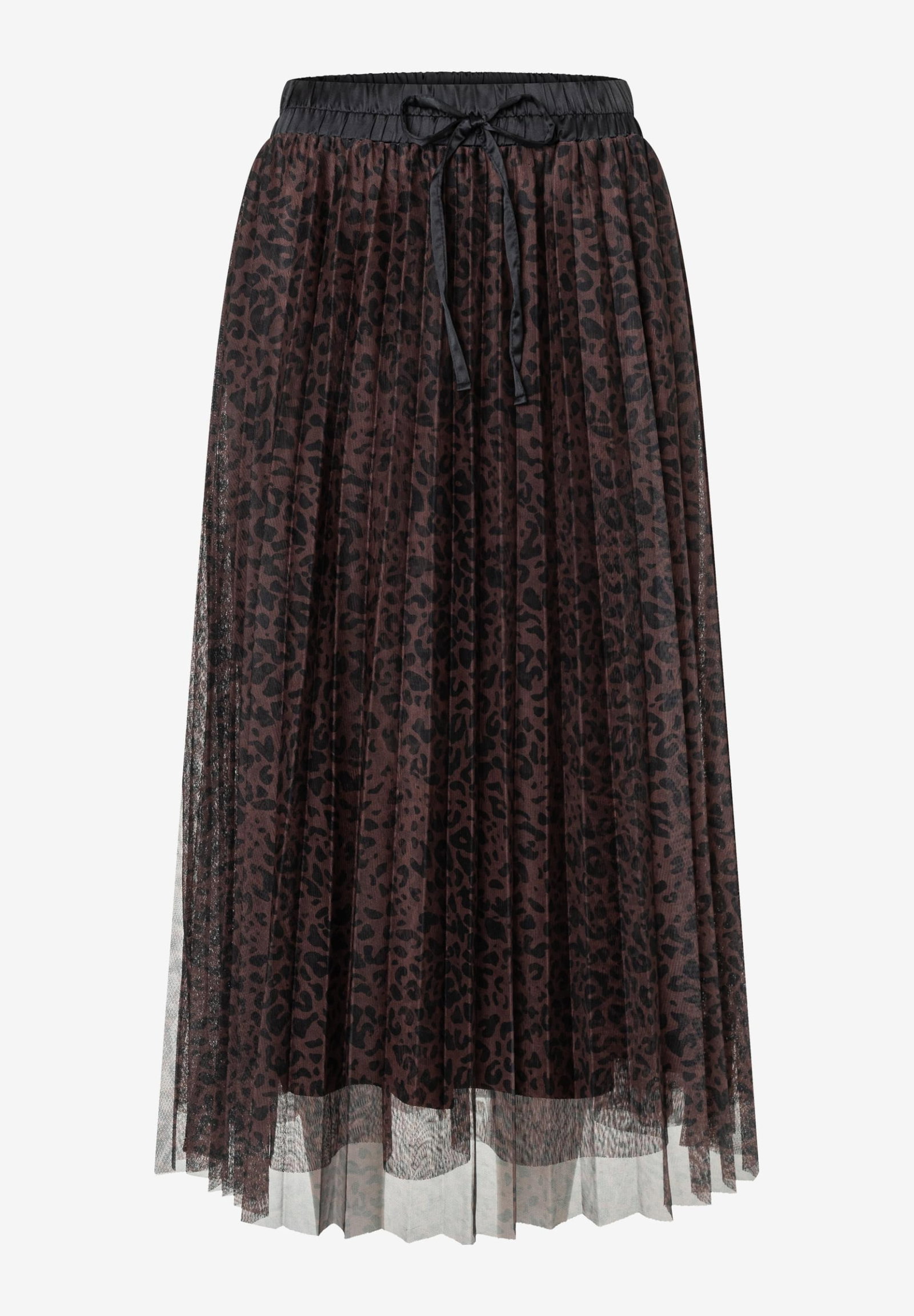 Plissee Skirt Mesh Printed, twotone leo print #1