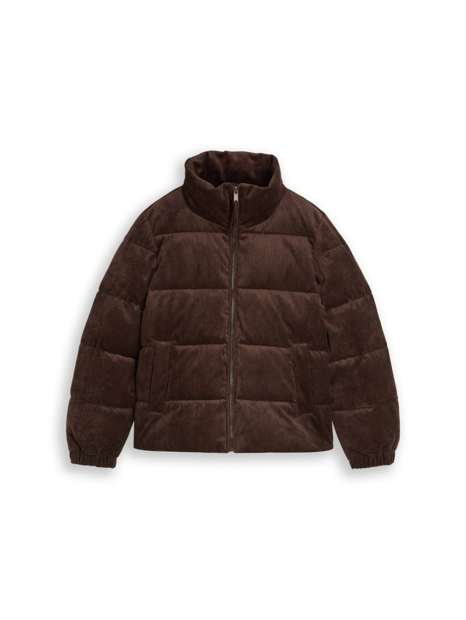 corduroy puffer jacket, cool dark brown #1