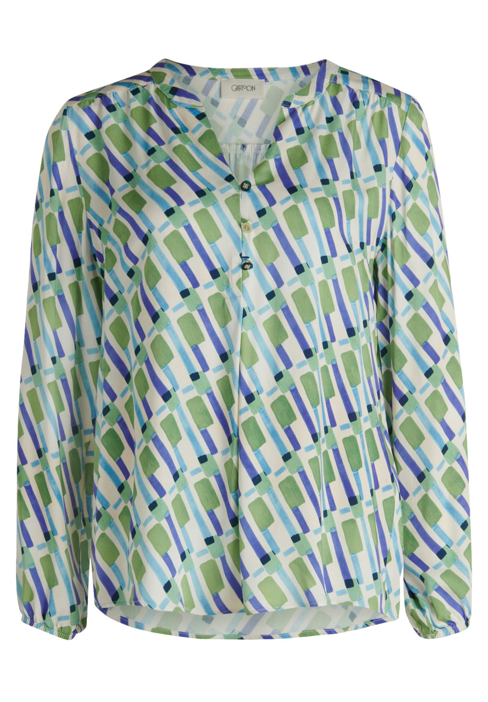 Cartoon |  Cartoon Druckbluse  | 42 | green/blue