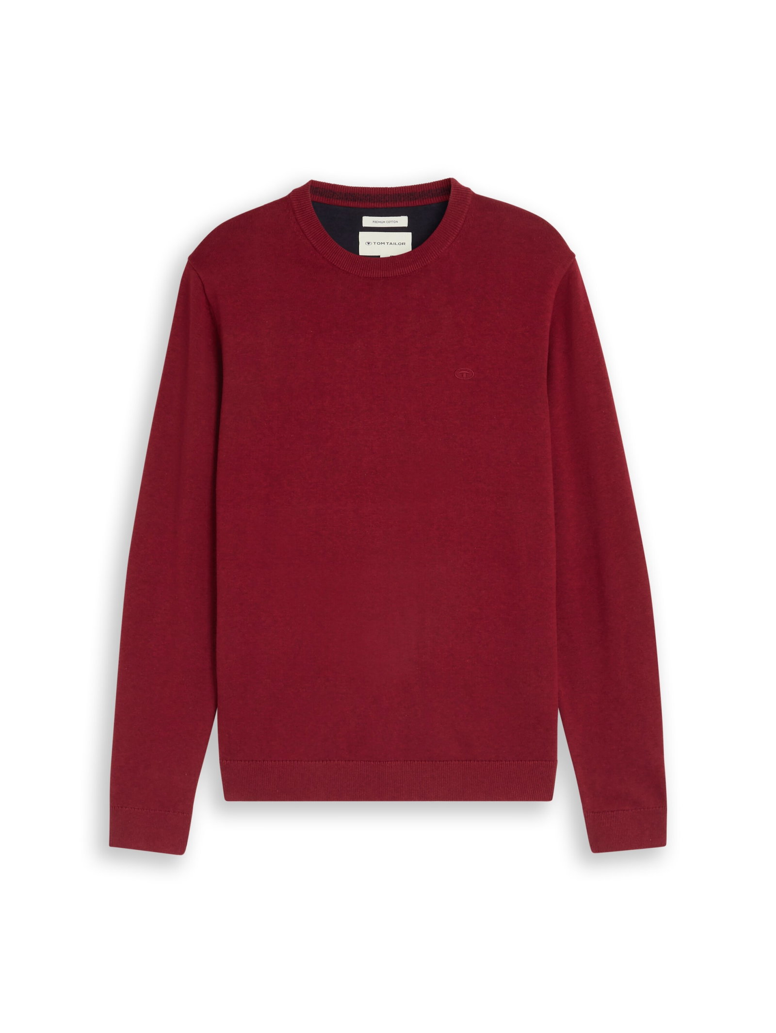 basic crewneck knit, carlet red melange #1
