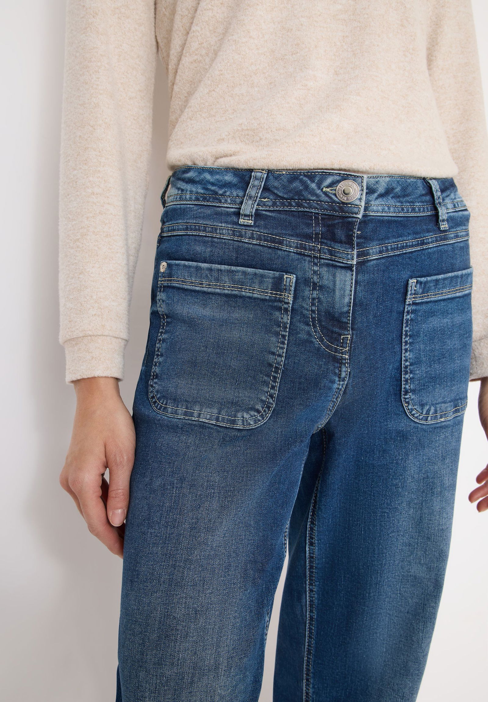 CECIL | CECIL Schmale Hose | 28/30 | mid blue used wash