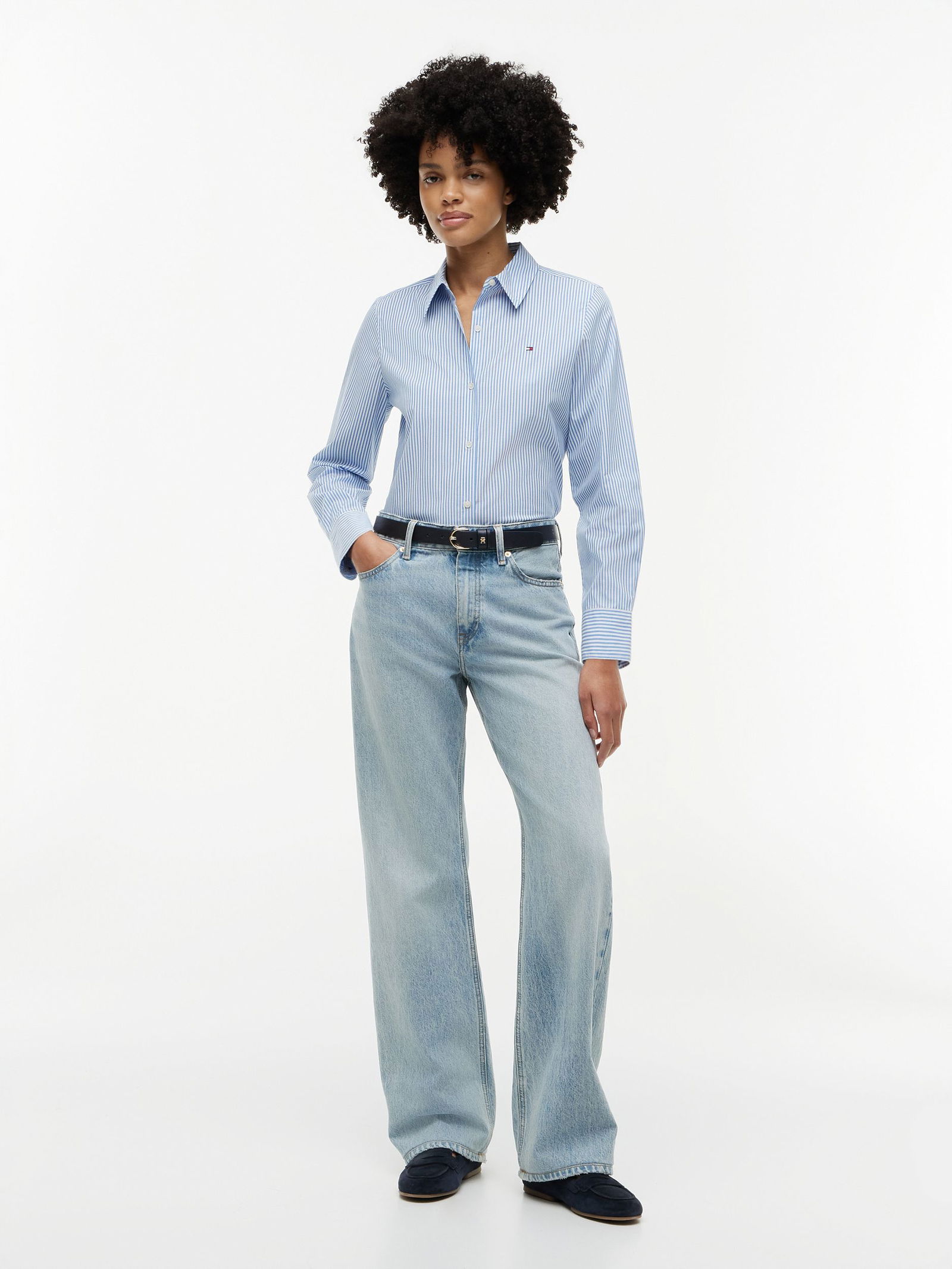 Tommy Hilfiger |  Tommy Hilfiger Druckbluse  | 40 | breton stp / breezy blue white