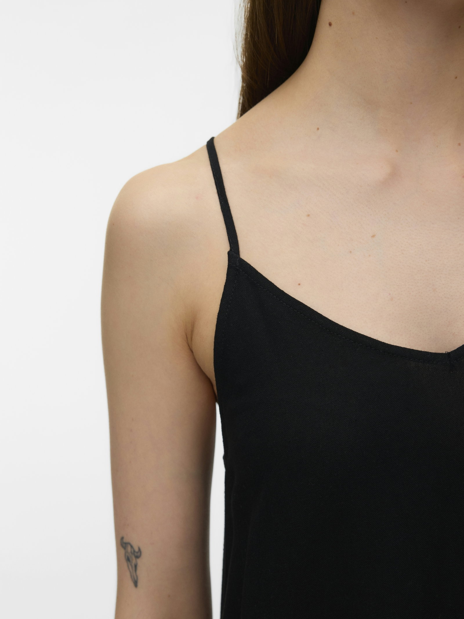 VMJESMILO CALF SINGLET DRESS WVN NO, Black #5