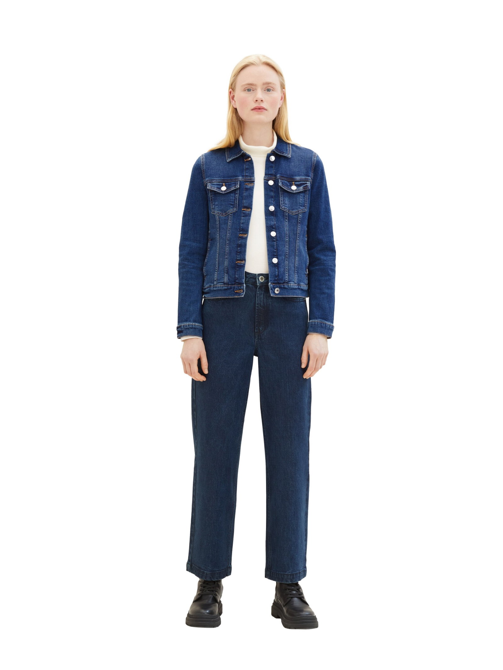 easy denim jacket, Used Mid Stone Blue Denim #3