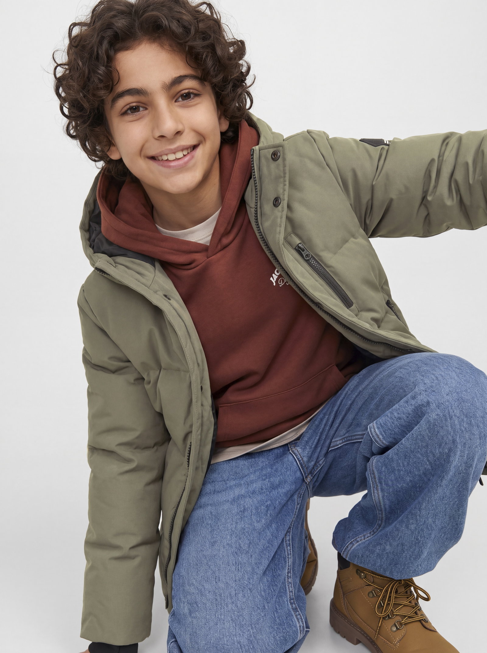 JCOTRACE ALPHA PUFFER JACKET JNR, Dusty Olive #7