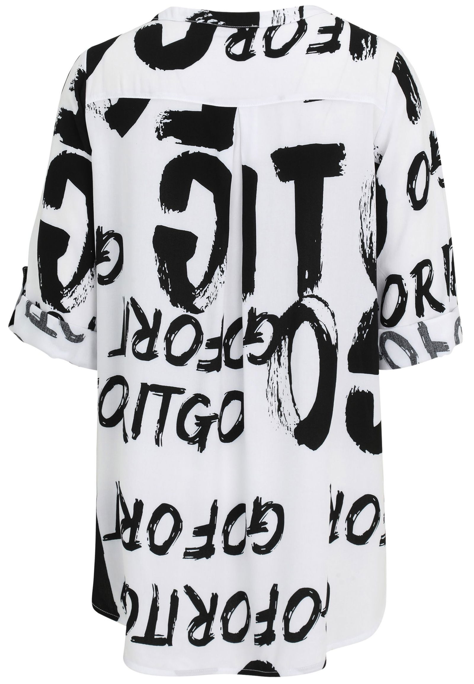 Doris Streich |  Doris Streich Druckbluse  | 46 | schwarz/weiß