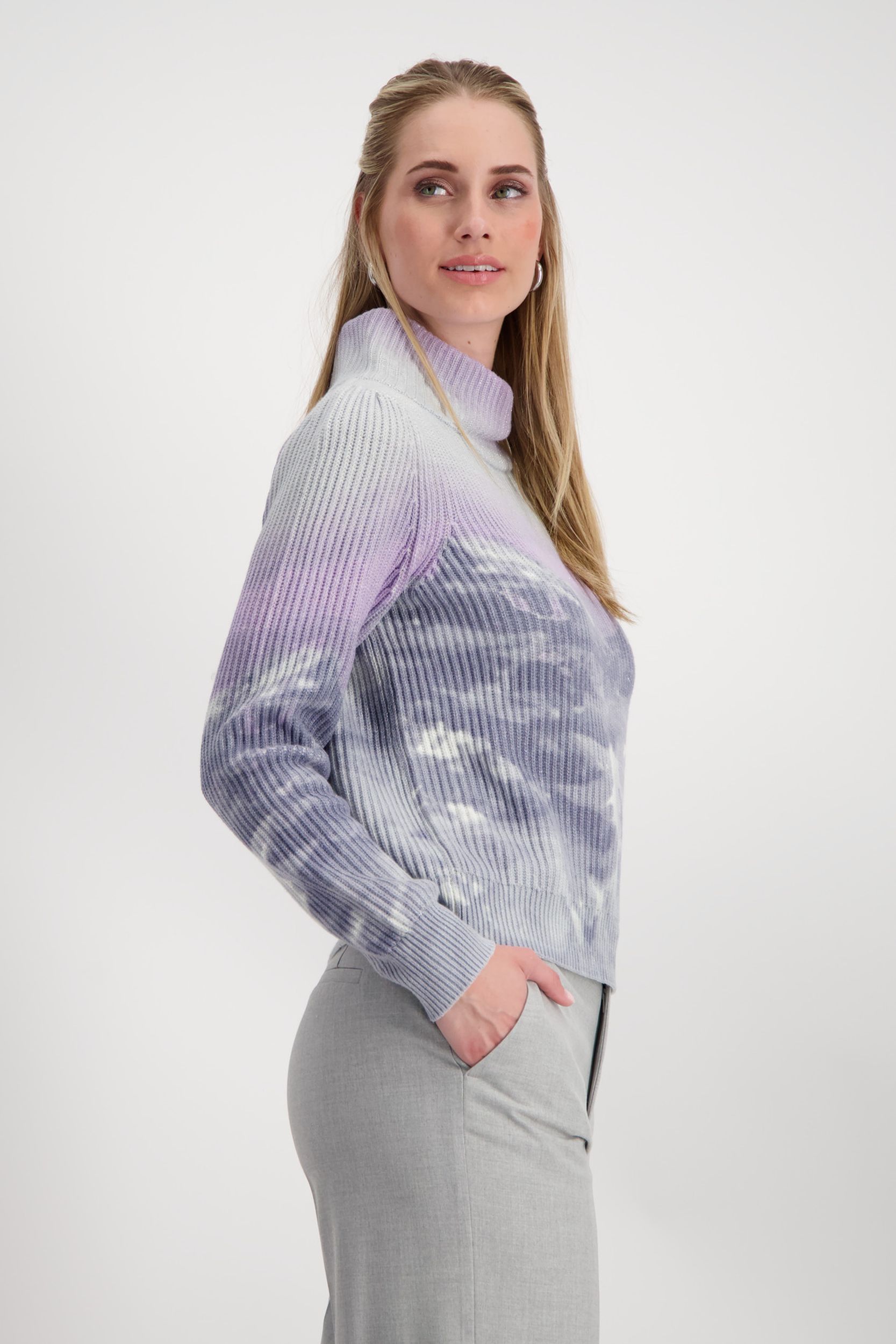 Monari |  Pullover, chrome gemustert | 42