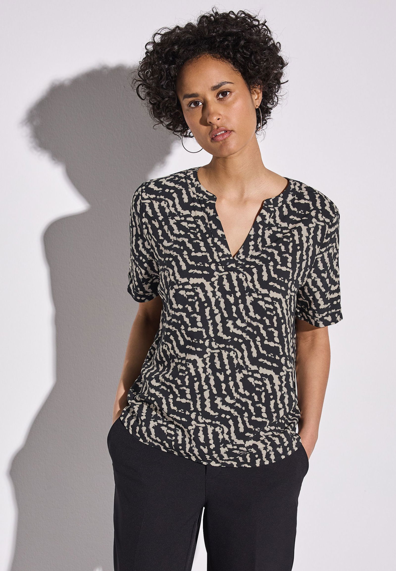 Street One |  Street One Druckbluse  | 42 | black