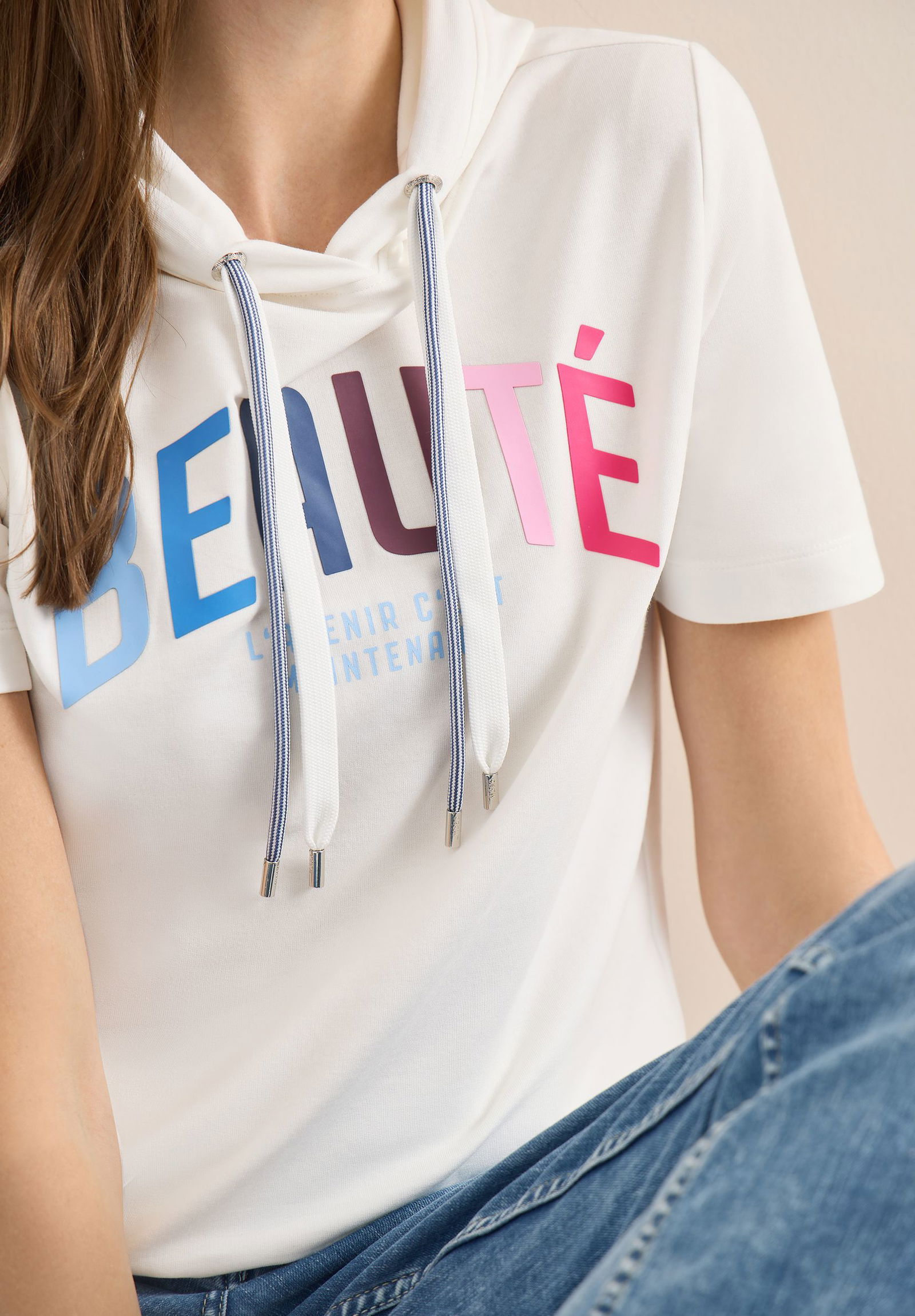 CECIL |  Hoodie Shirt | S | vanilla white