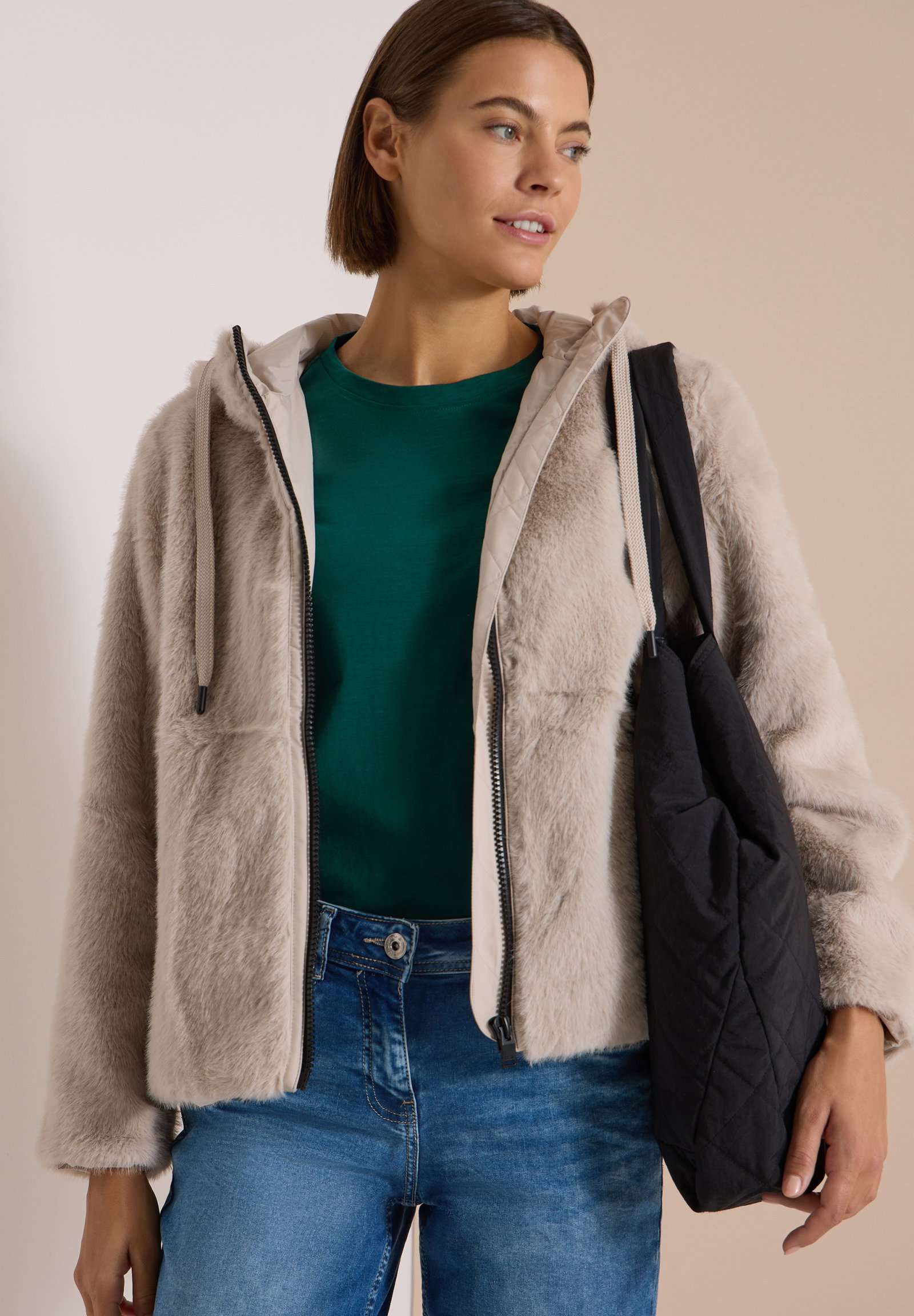 TOS Fur Matmix Jacket, powder beige #5