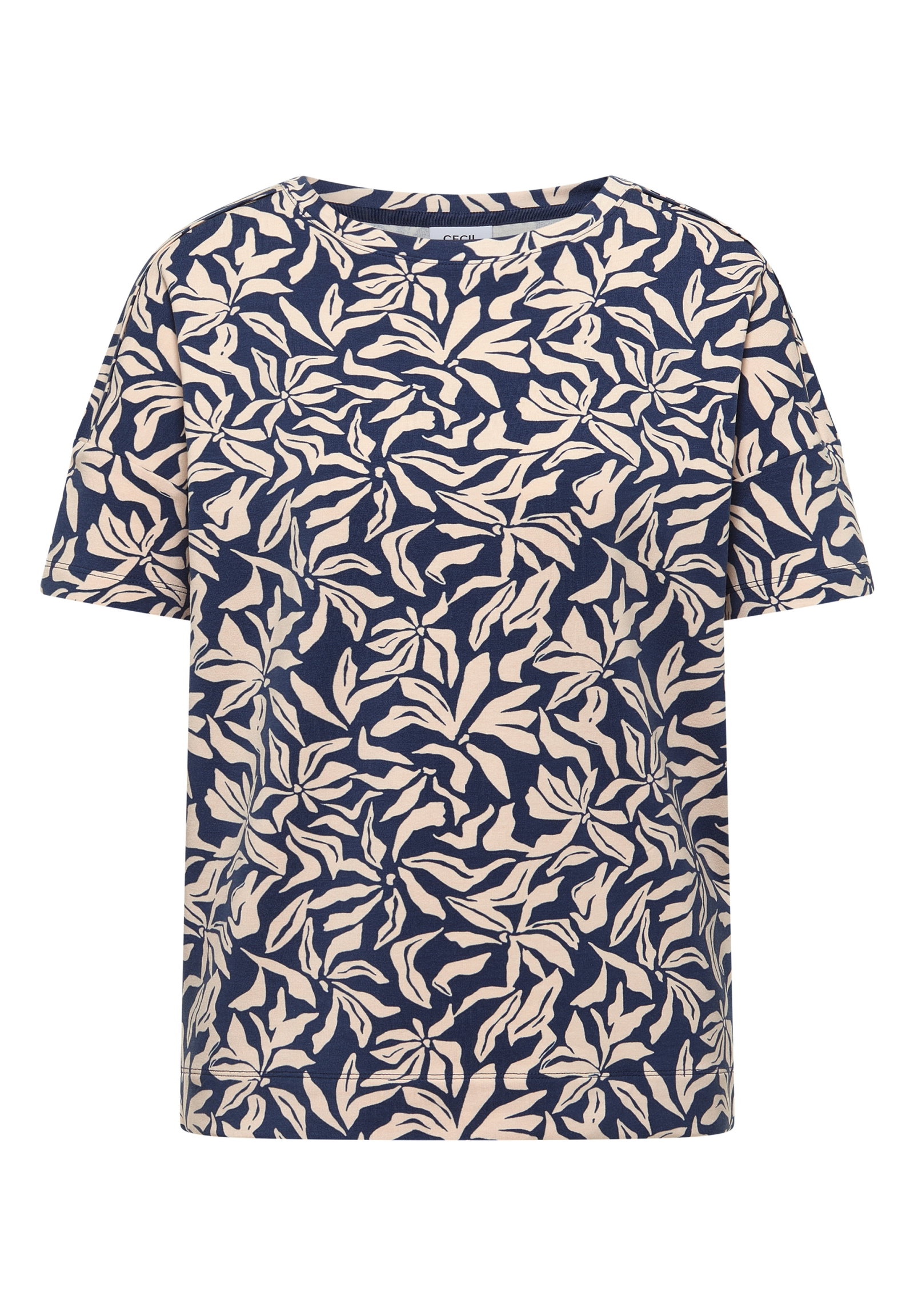 Shirt mit Boatneck und floralem Print #1