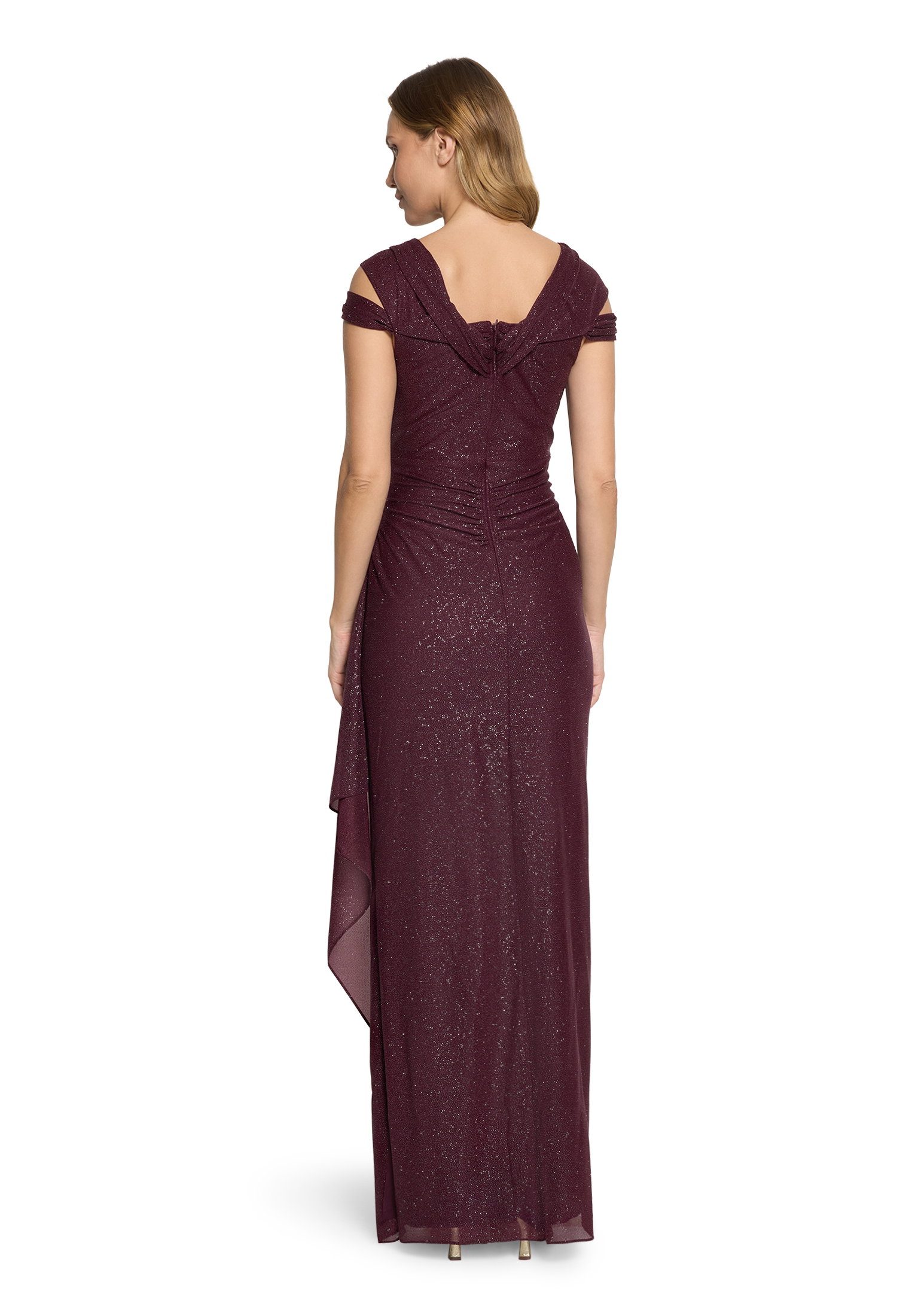 Kleid Lang 1/2 Arm, Grey/Dark Red #4