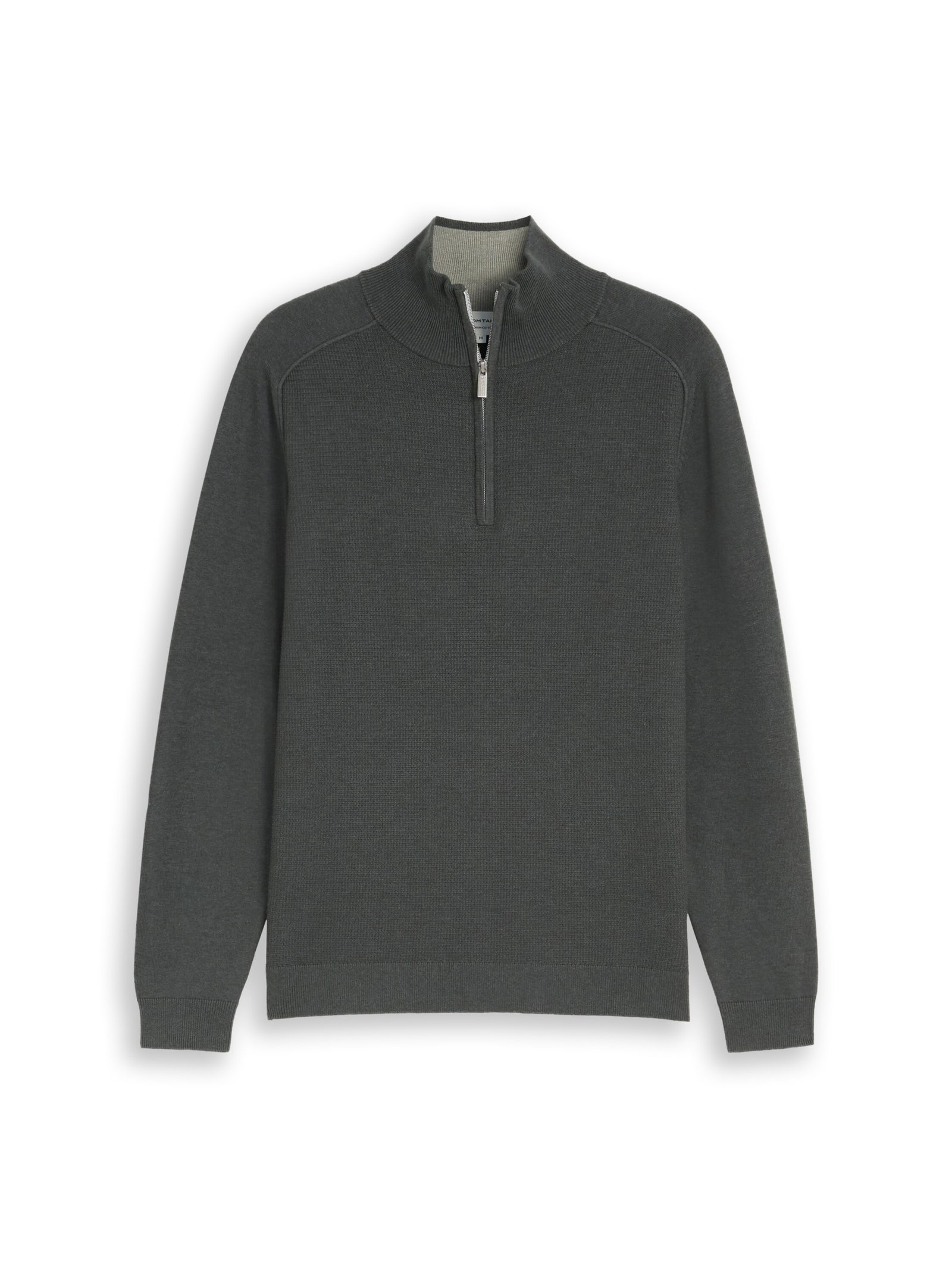 basic knit troyer, darkest olive melange #1