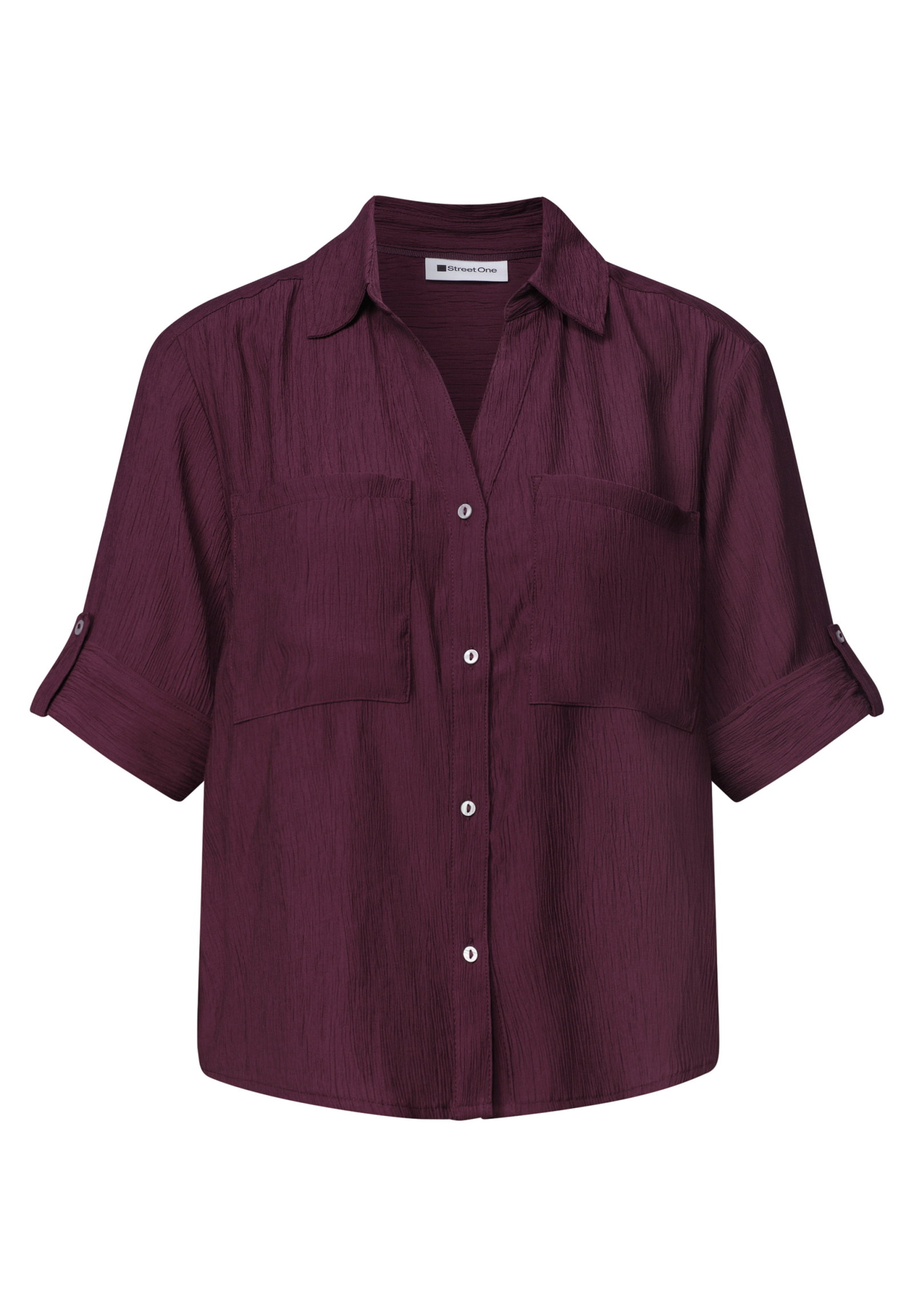 LTD QR Buttoned shirtcollar bl, rustic rouge #1