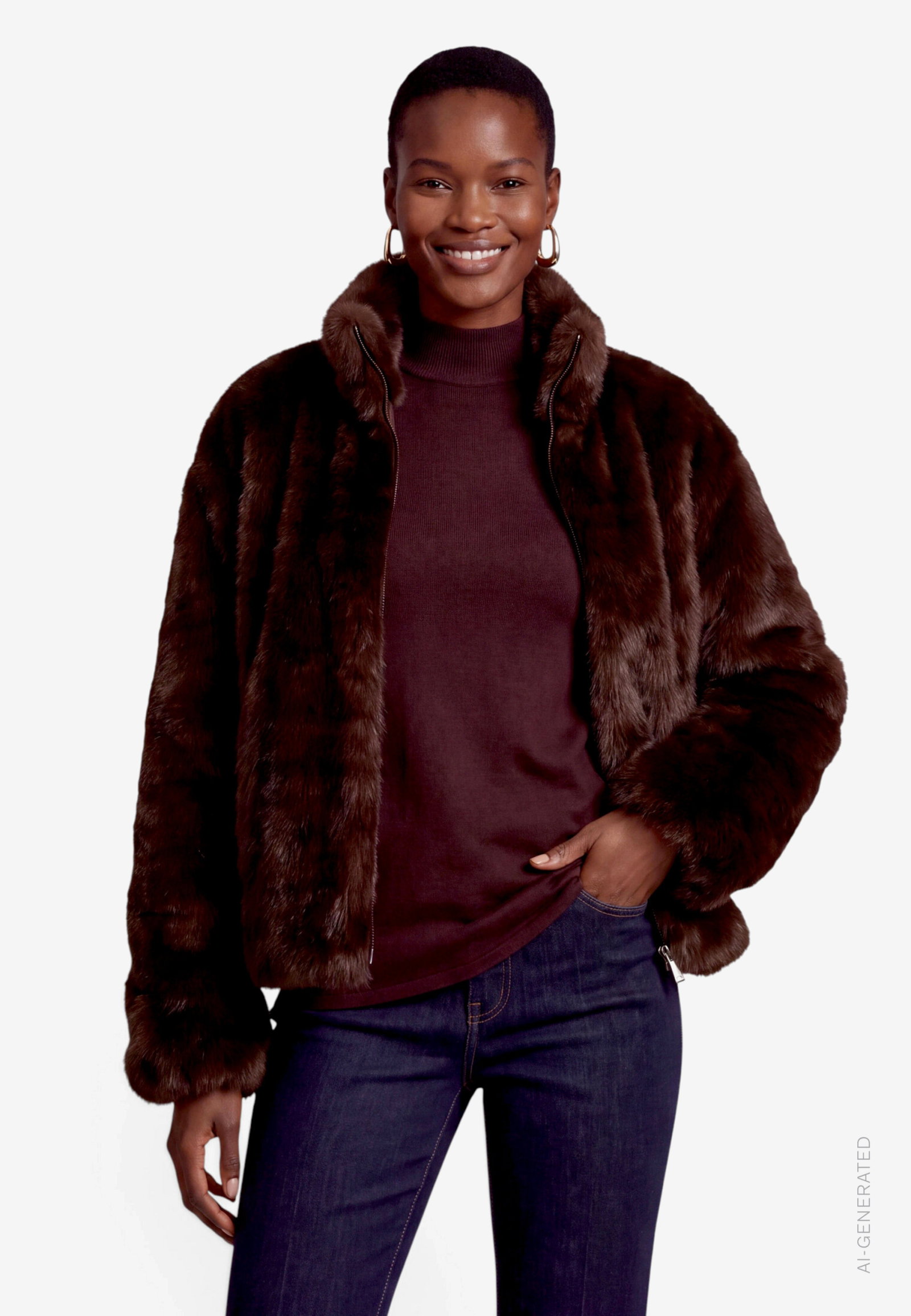 Jacke Plüsch, Mocca Brown #2
