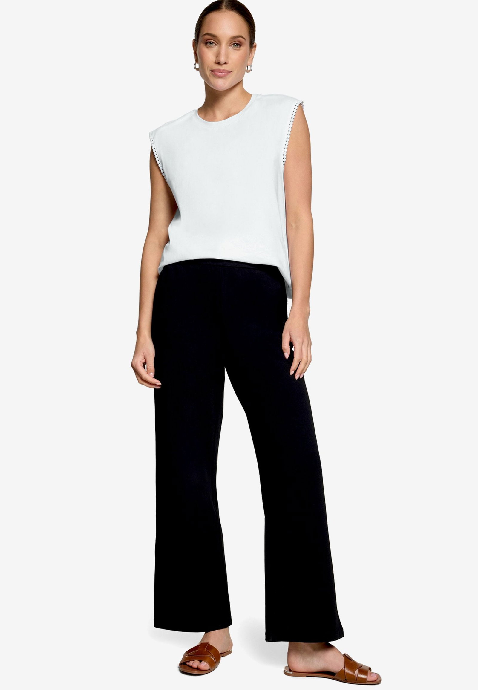 Zero |  Zero Stoffhose mit elastischem Bund | 36 | black beauty