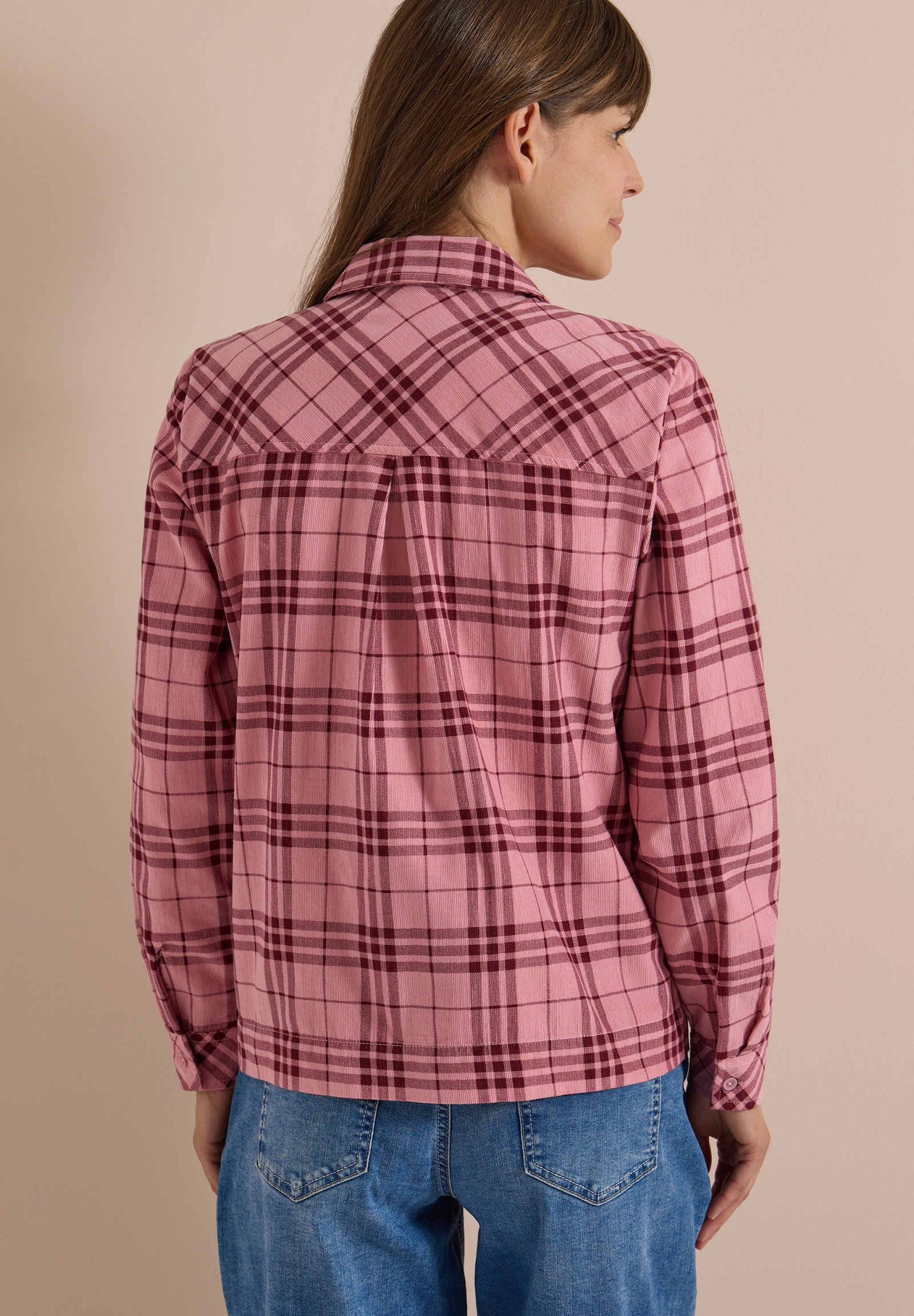 TOS Check Corduroy Blouse, velvet rose #4