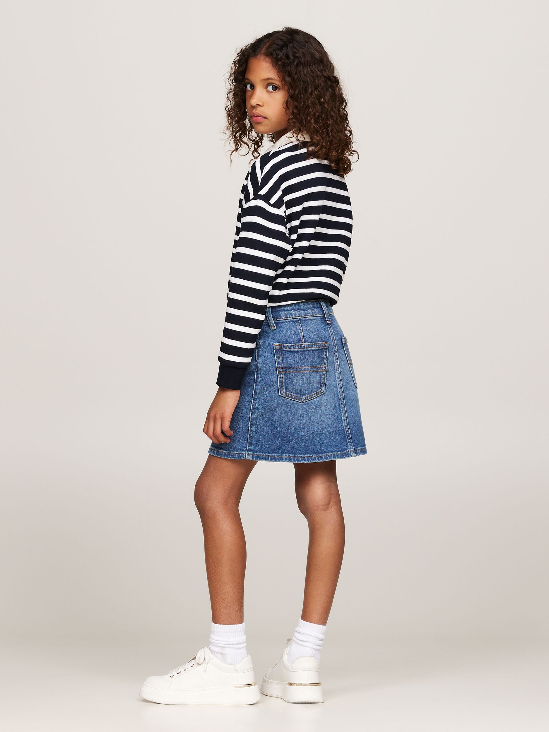 Tommy Hilfiger |  BUTTON THROUGH DENIM SKIRT | 10 | dark night navy big check