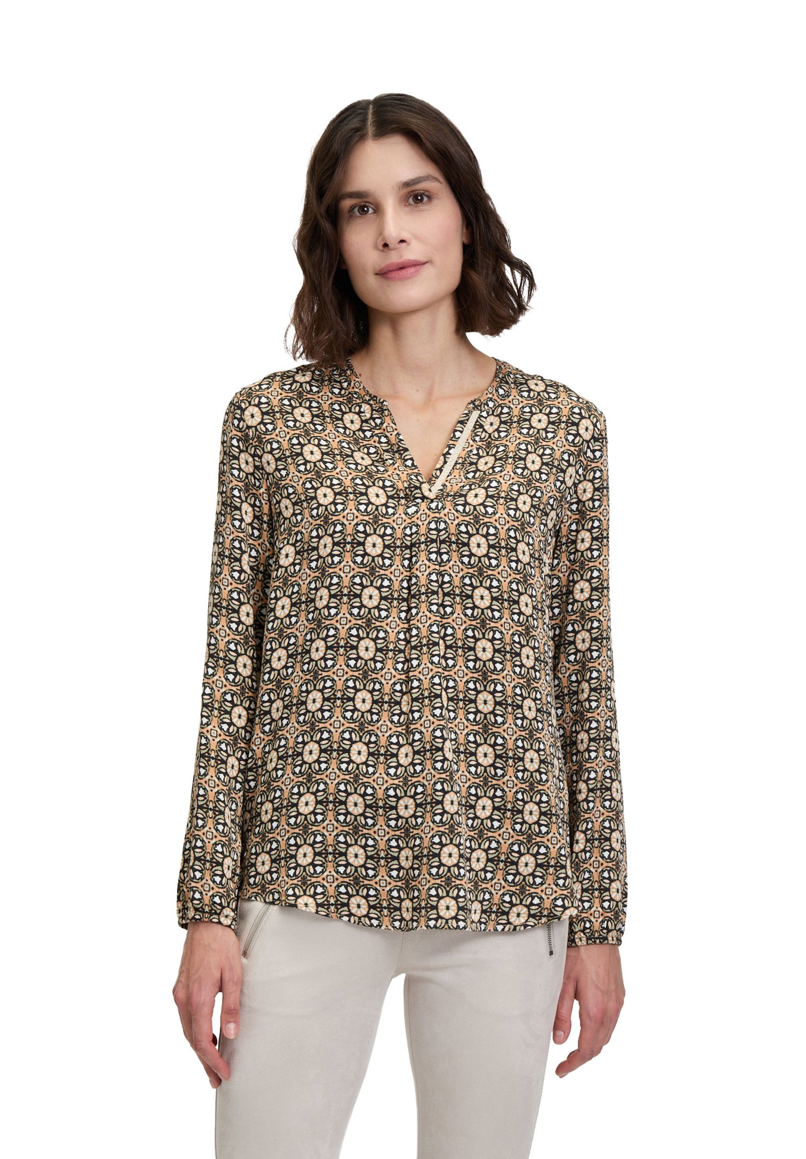 Cartoon | Cartoon Druckbluse | 42 | camel/black
