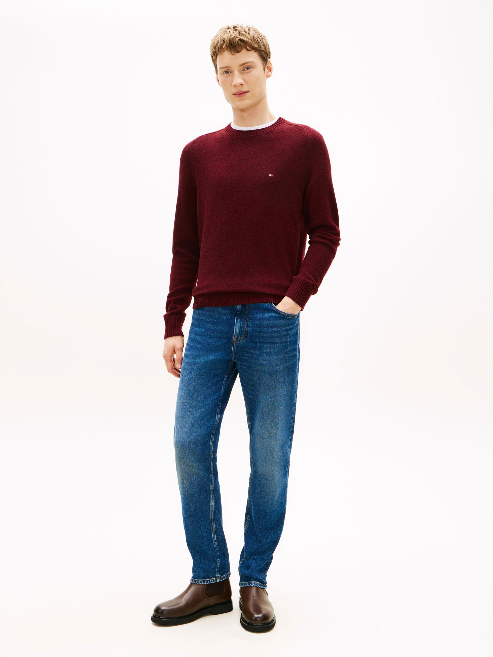 Tommy Hilfiger |  Tommy Hilfiger Pullover  | L | deep burgundy heather
