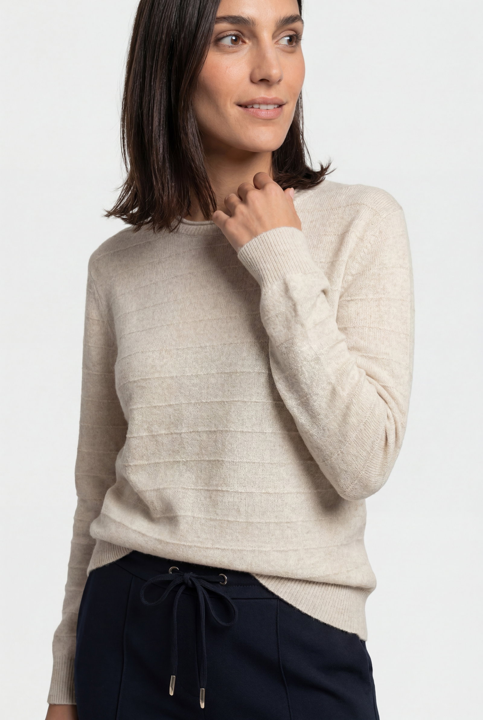 Pullover Long Sleeves, Almond Beige Mel. #4