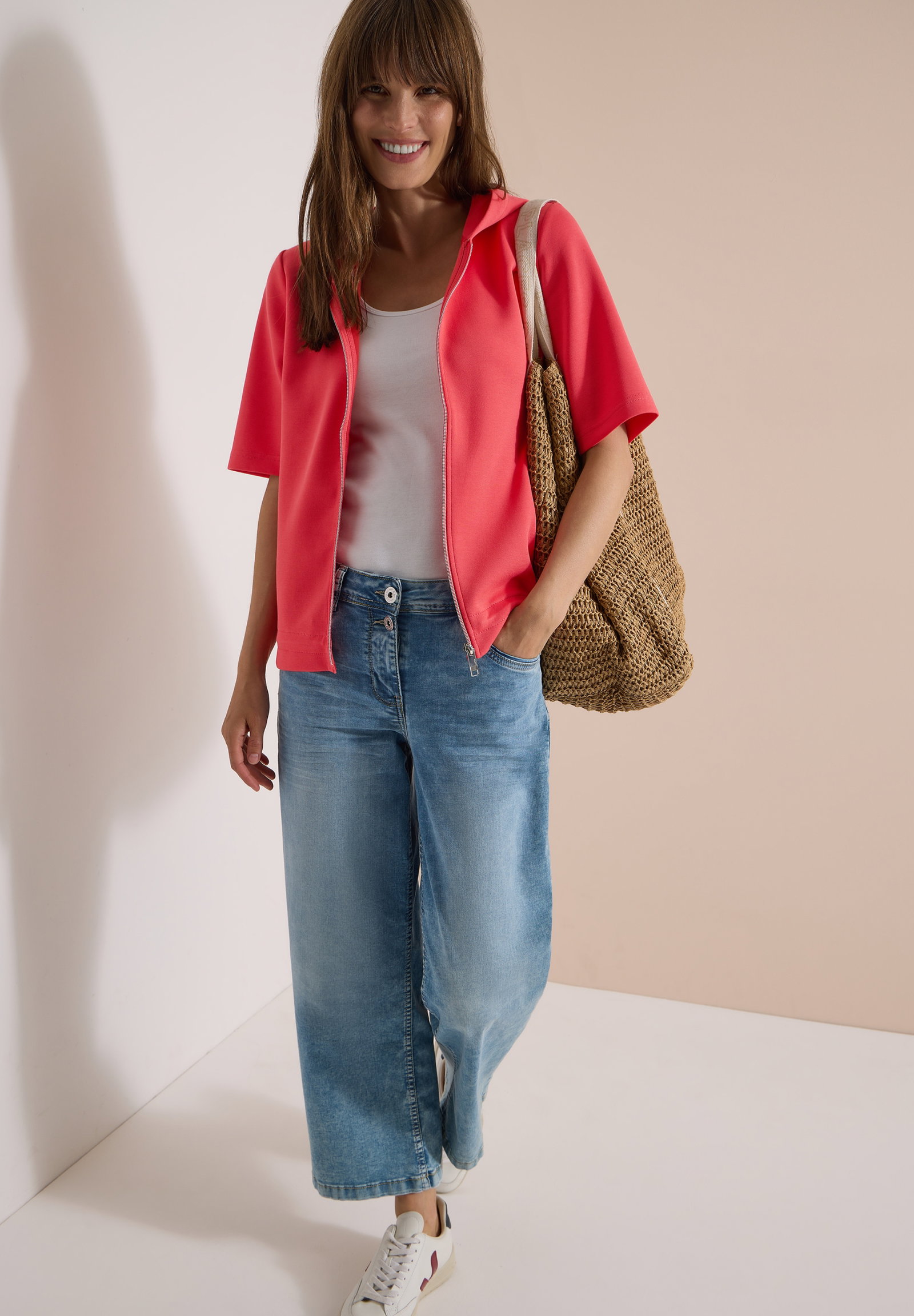 TOS Solid T-Shirt Jacket, coral #5