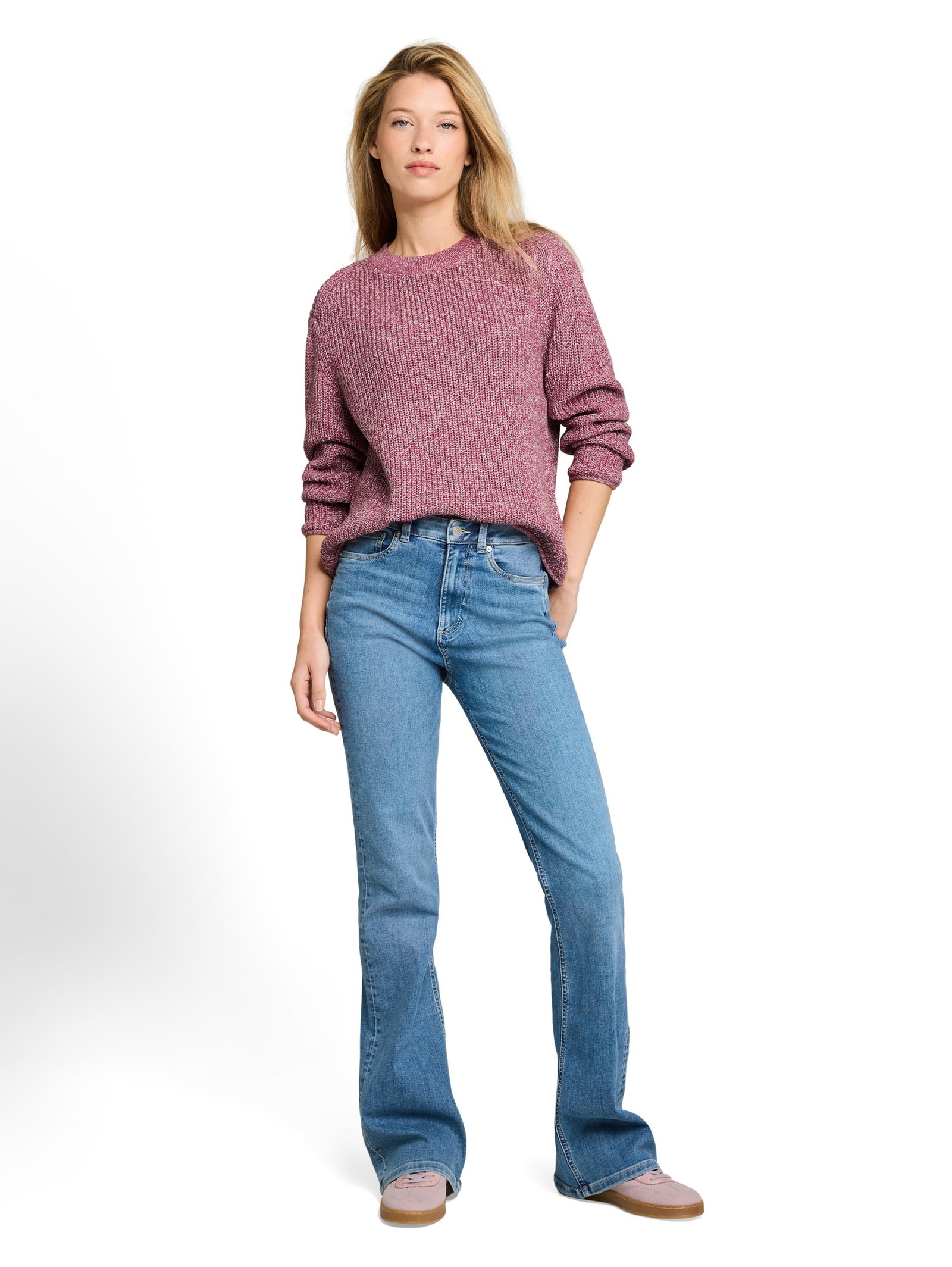 knit mouline crew-neck, dusty berry mouline #3