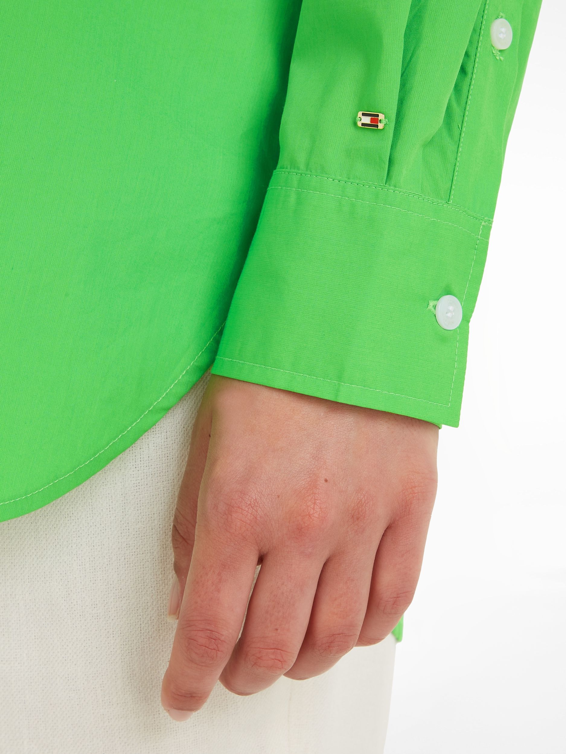 Tommy Hilfiger |  1985 ORG CO POPLIN OVERSZD SHIRT | 40 | spring lime