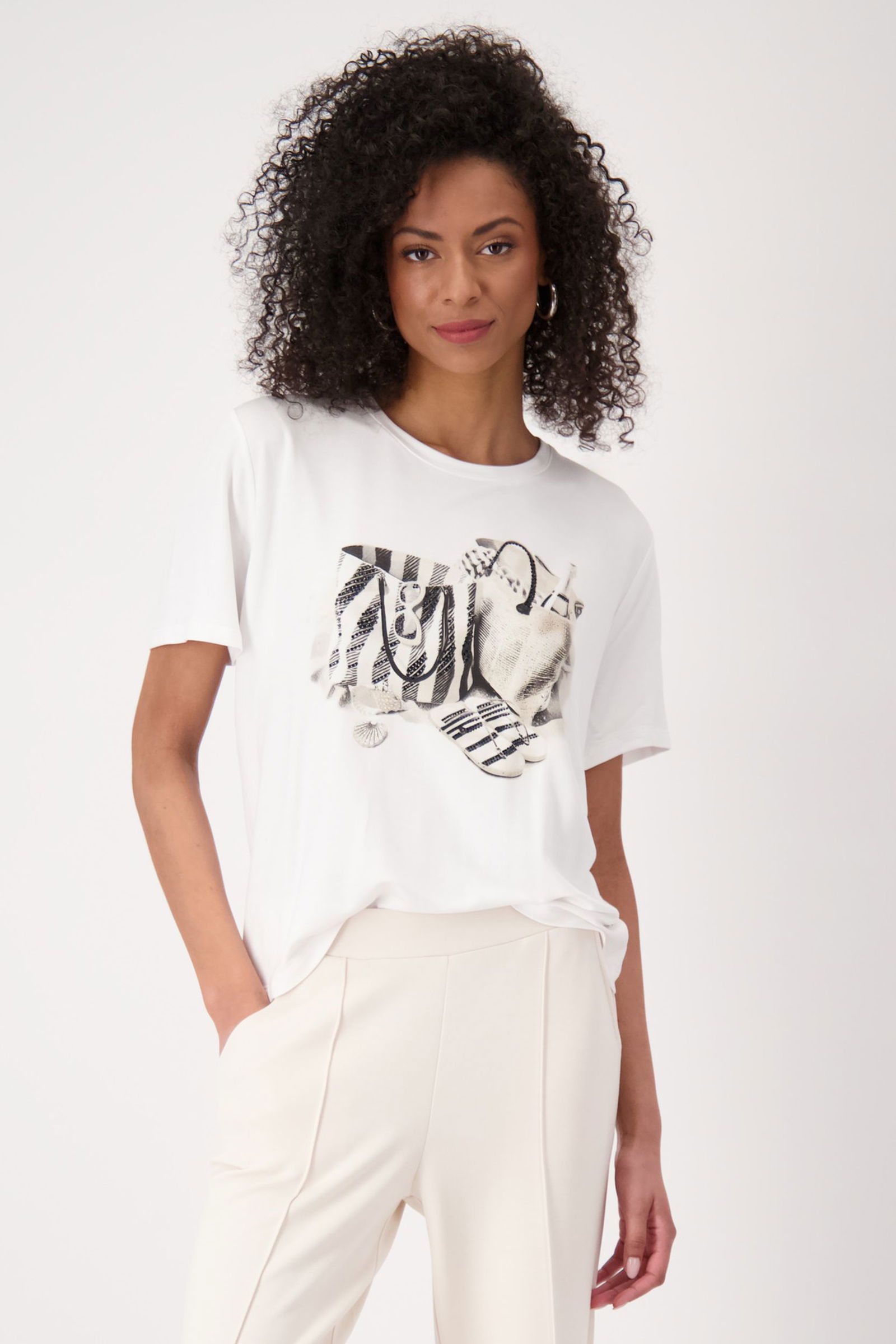 Monari |  T-Shirt, cream | 36