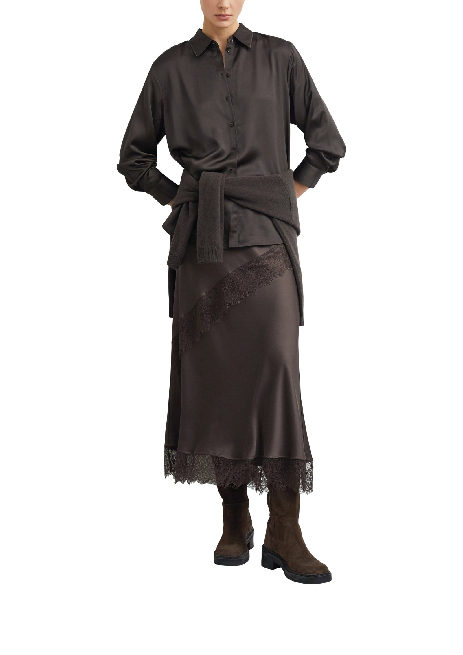 Bluse, BROWN #4