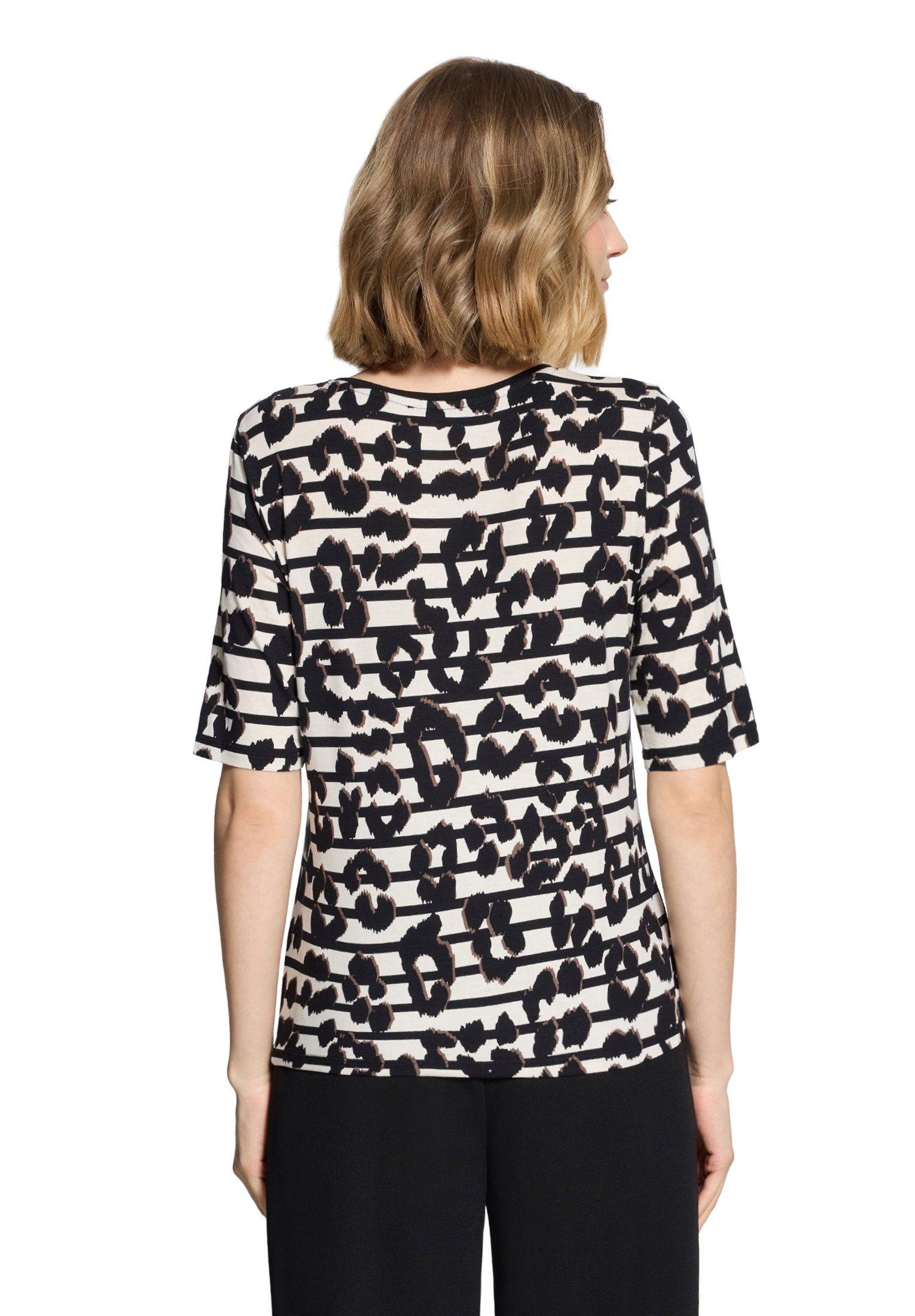 Shirt Kurz 1/2 Arm, Beige/Black #4