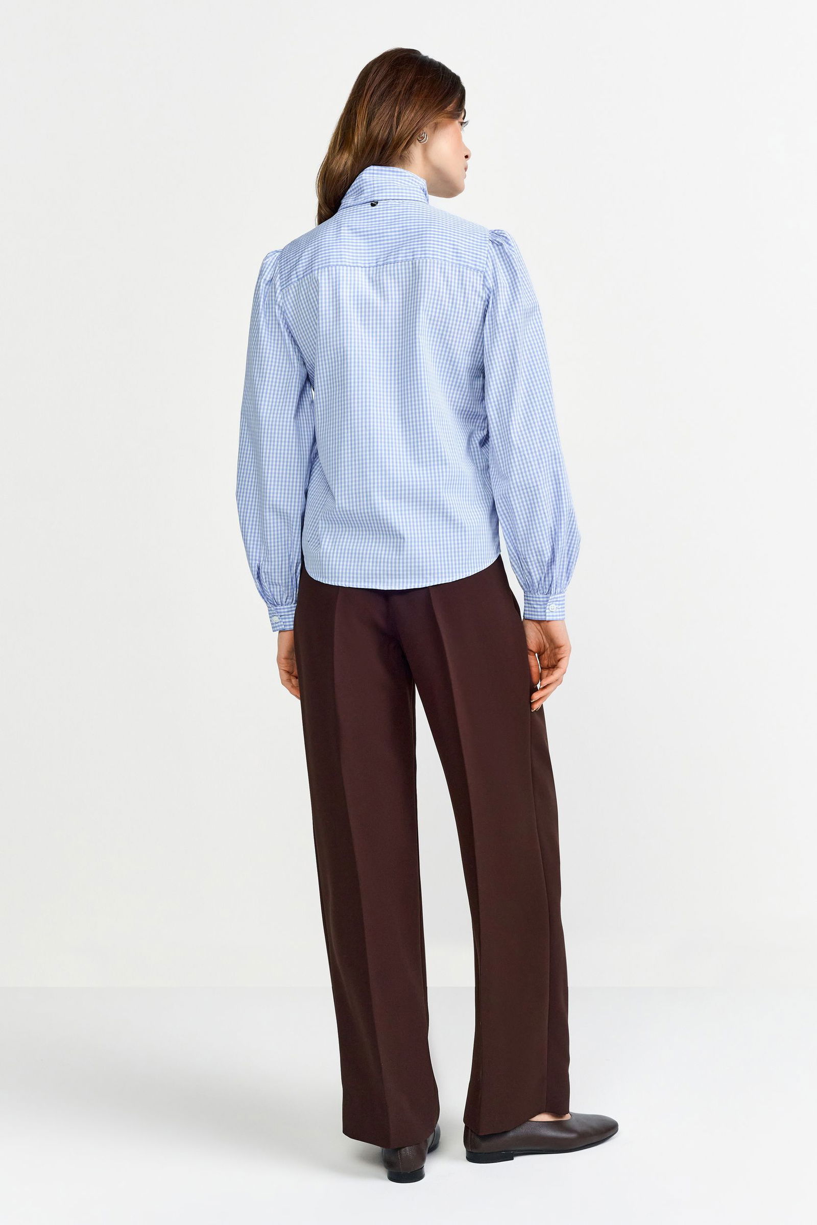 Rich & Royal | Cotton Blouse with Bow | 40 | skyway blue