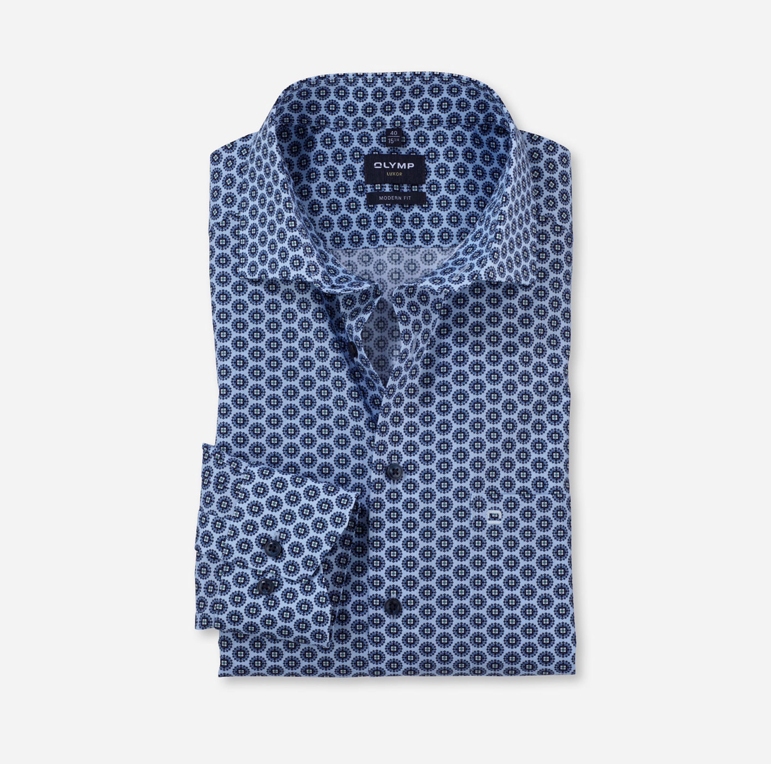 Olymp |  Olymp Hemd Modern Fit  | 46 | bleu