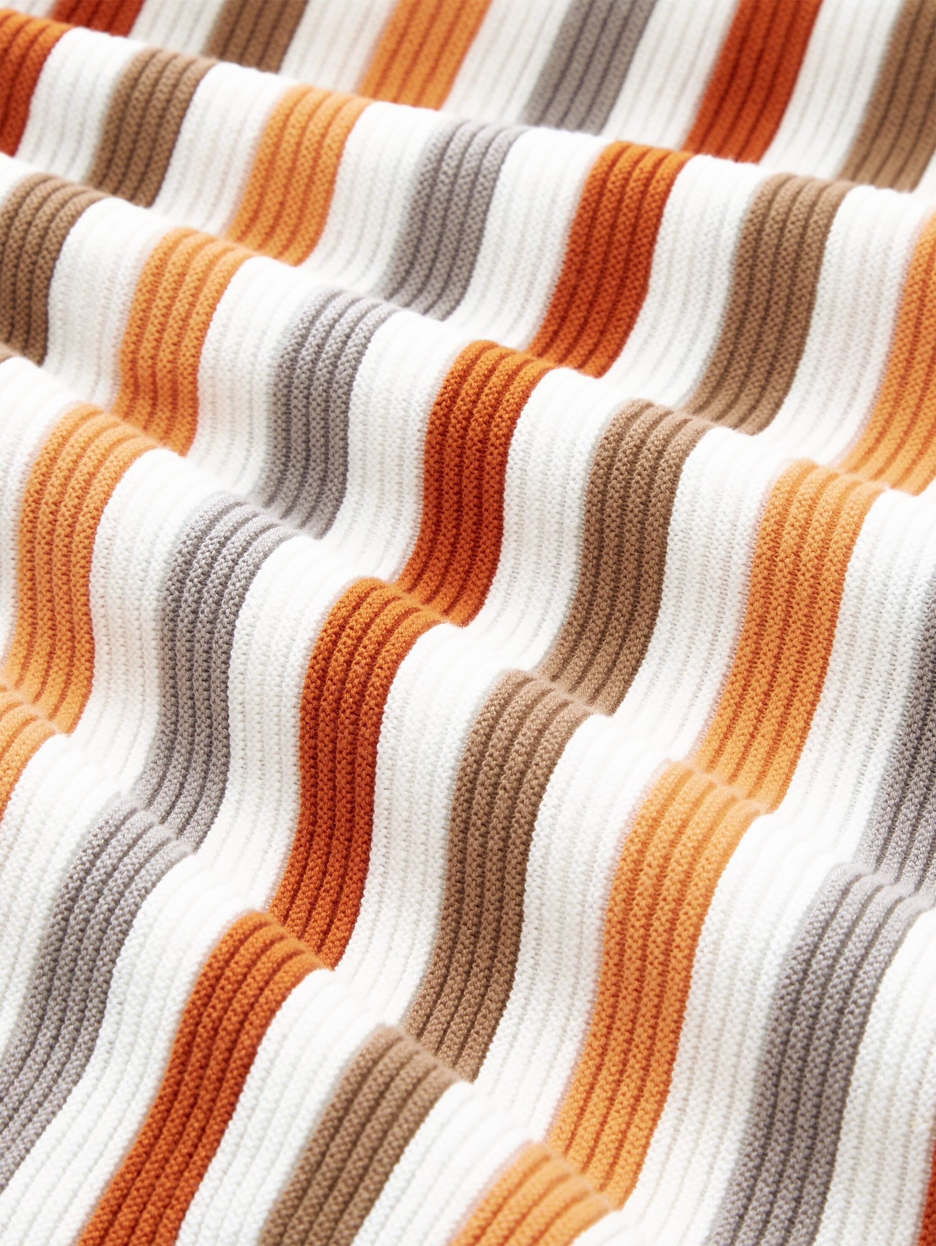Tom Tailor |  Tom Tailor Pullover  | L | orange ottoman stripe