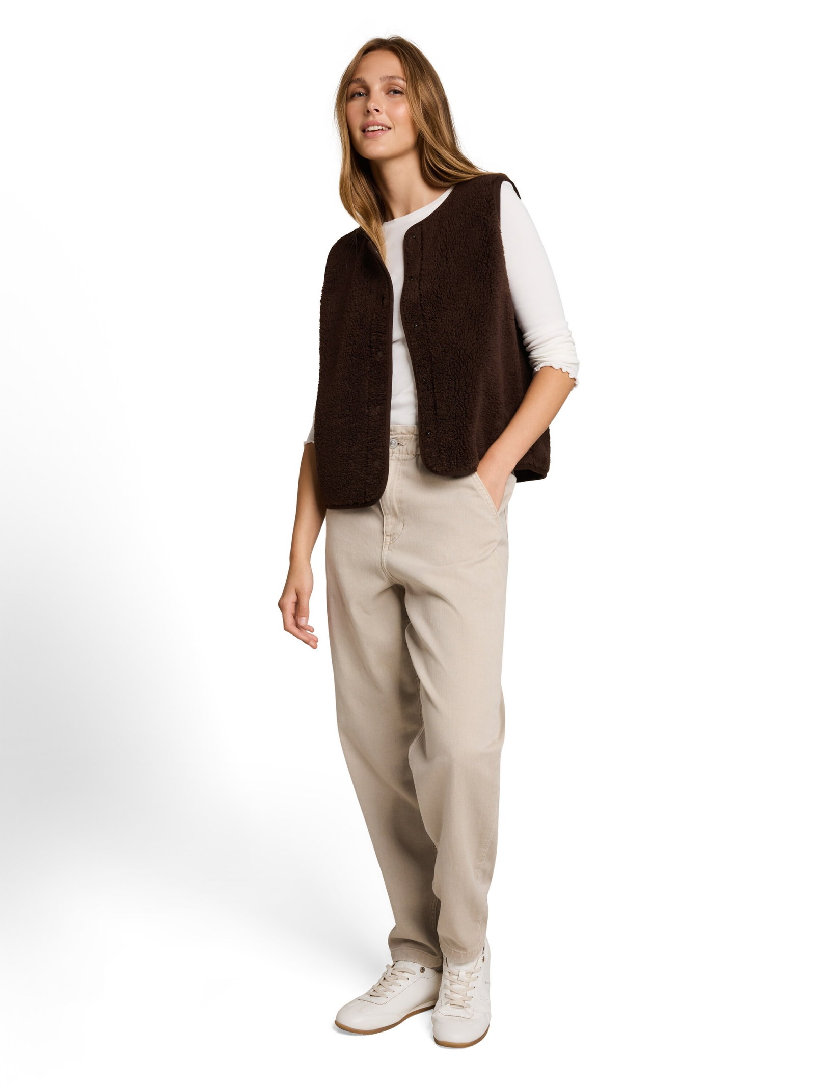 teddy vest, cool dark brown #3