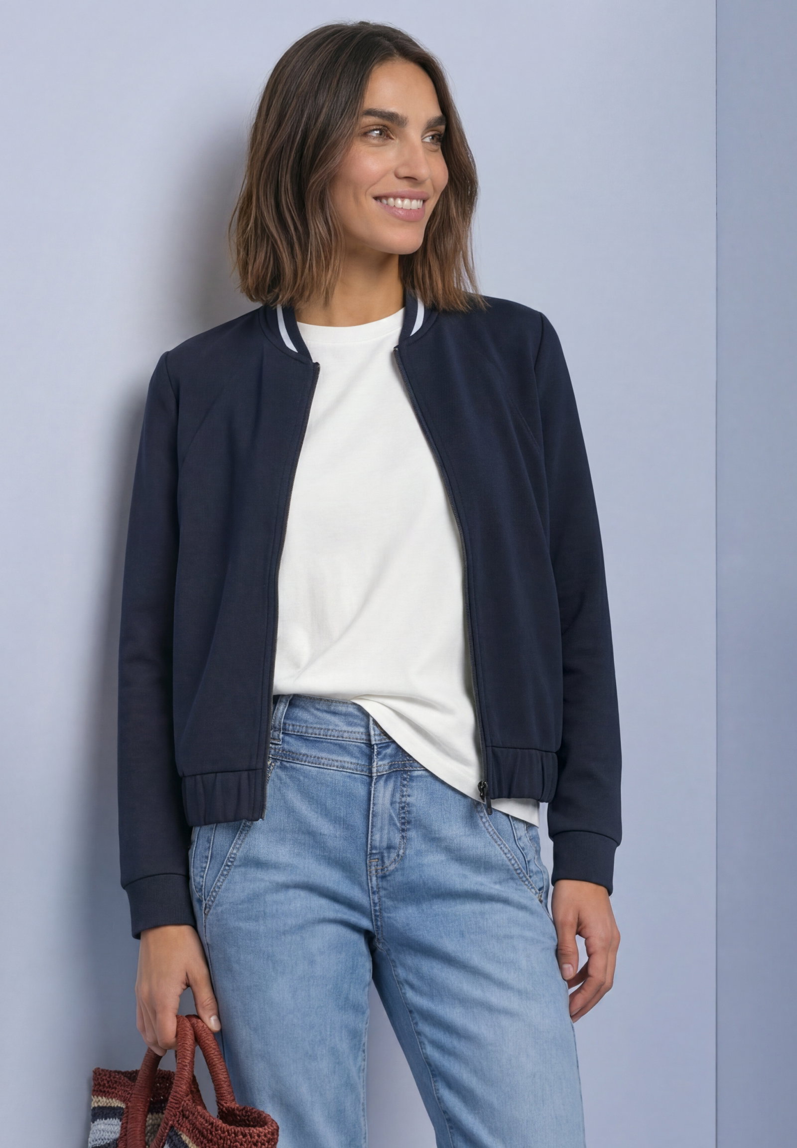 LTD QR silk look jacket w.kick, darkest blue #3