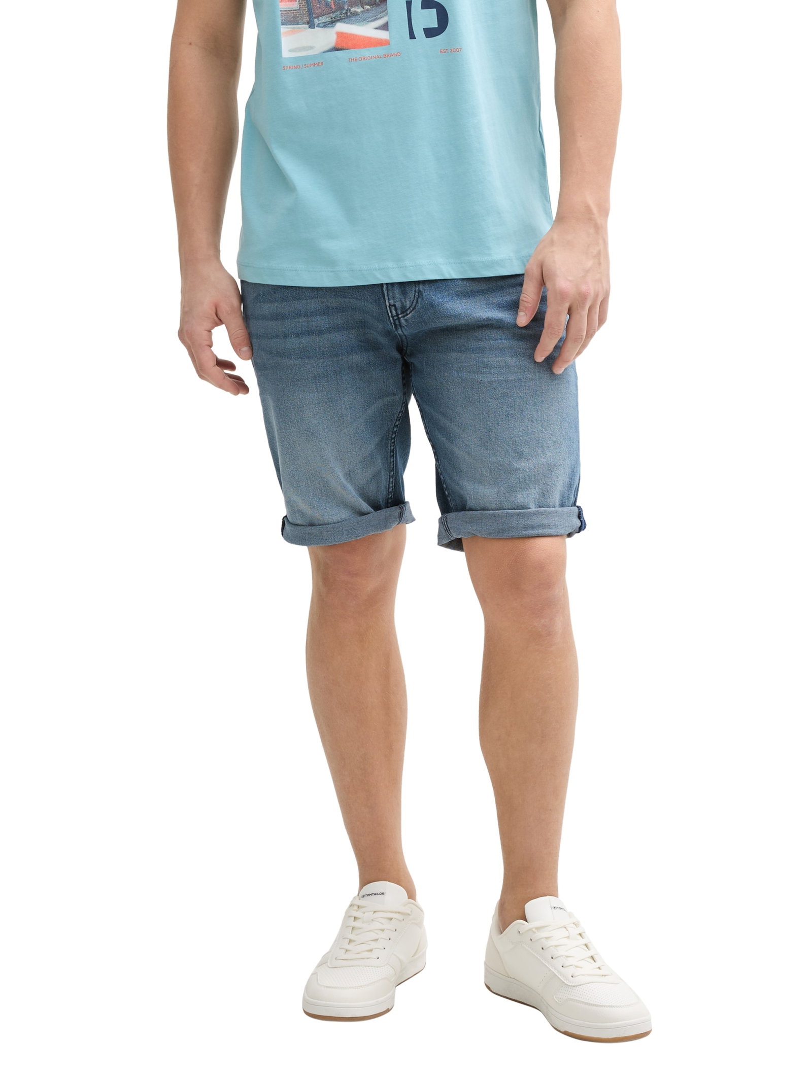 TTPIERS SLIM shorts, mid stone blue grey denim #2
