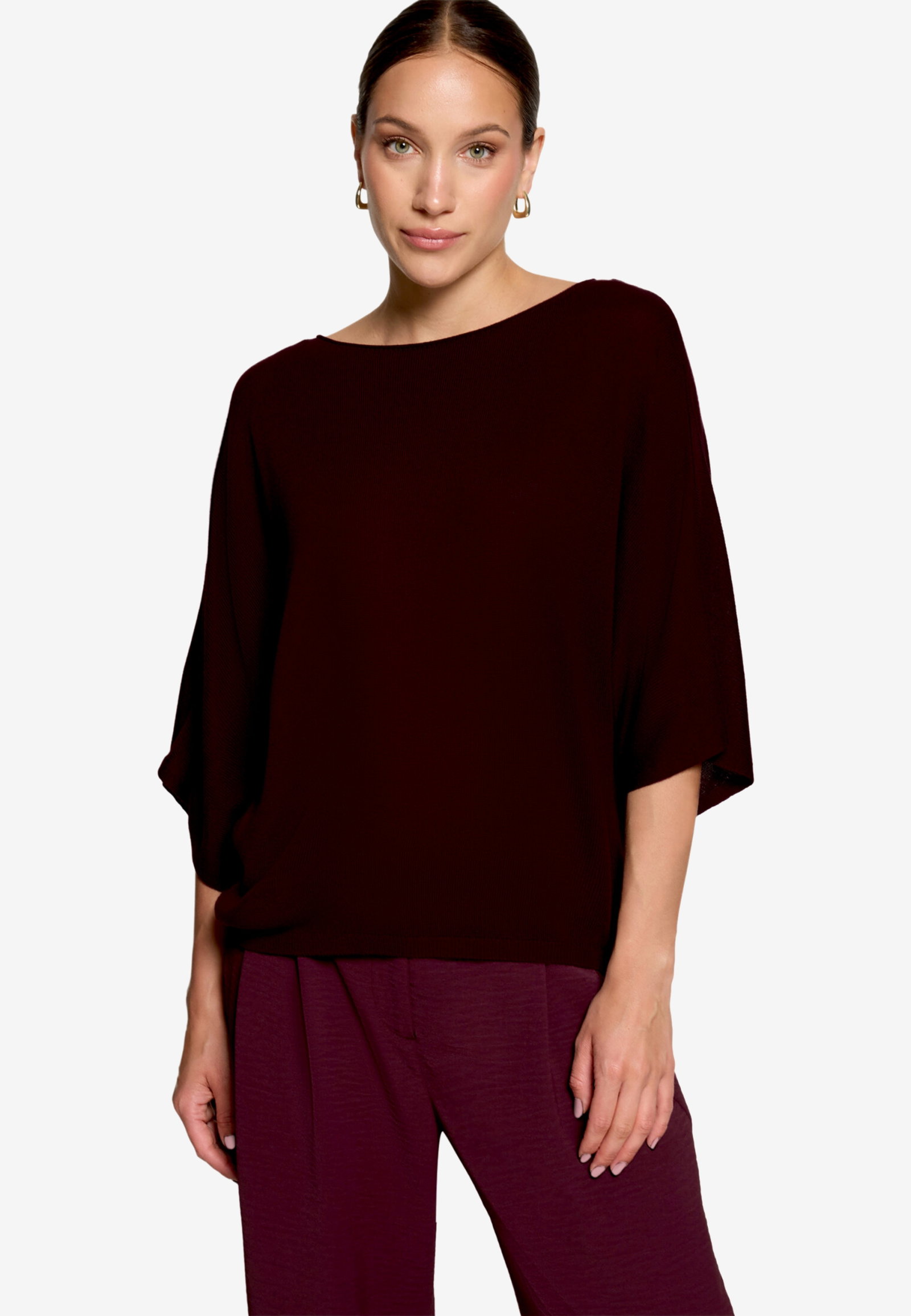 Strickpullover Kurz 1/2 Arm, Dark Aubergine #2