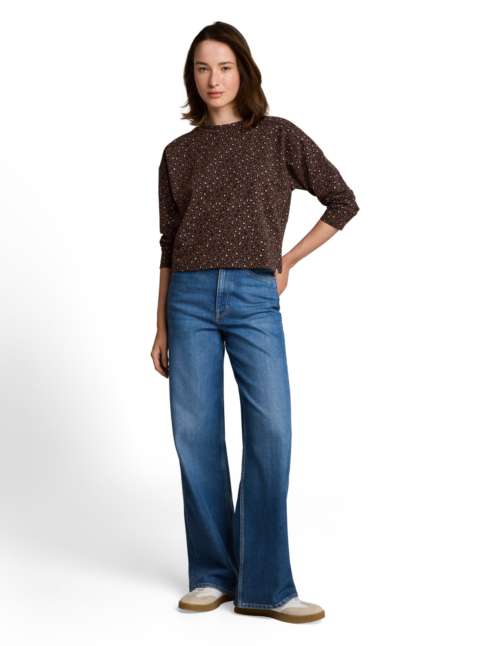 printed sweatshirt, brown black leo print #3