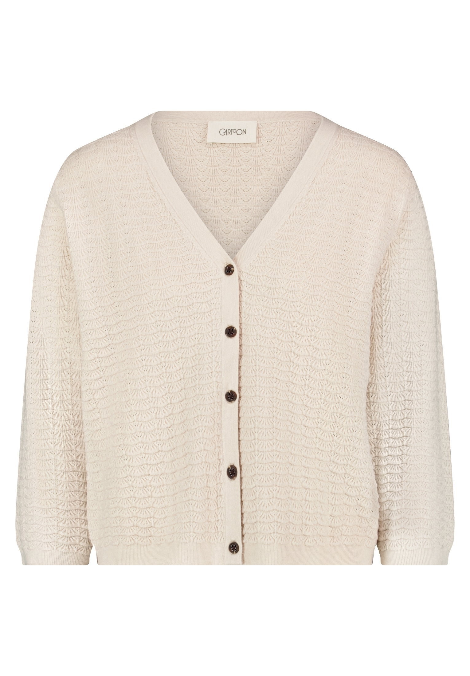 Strickjacke Kurz 3/4 Arm, Silky Beige #1