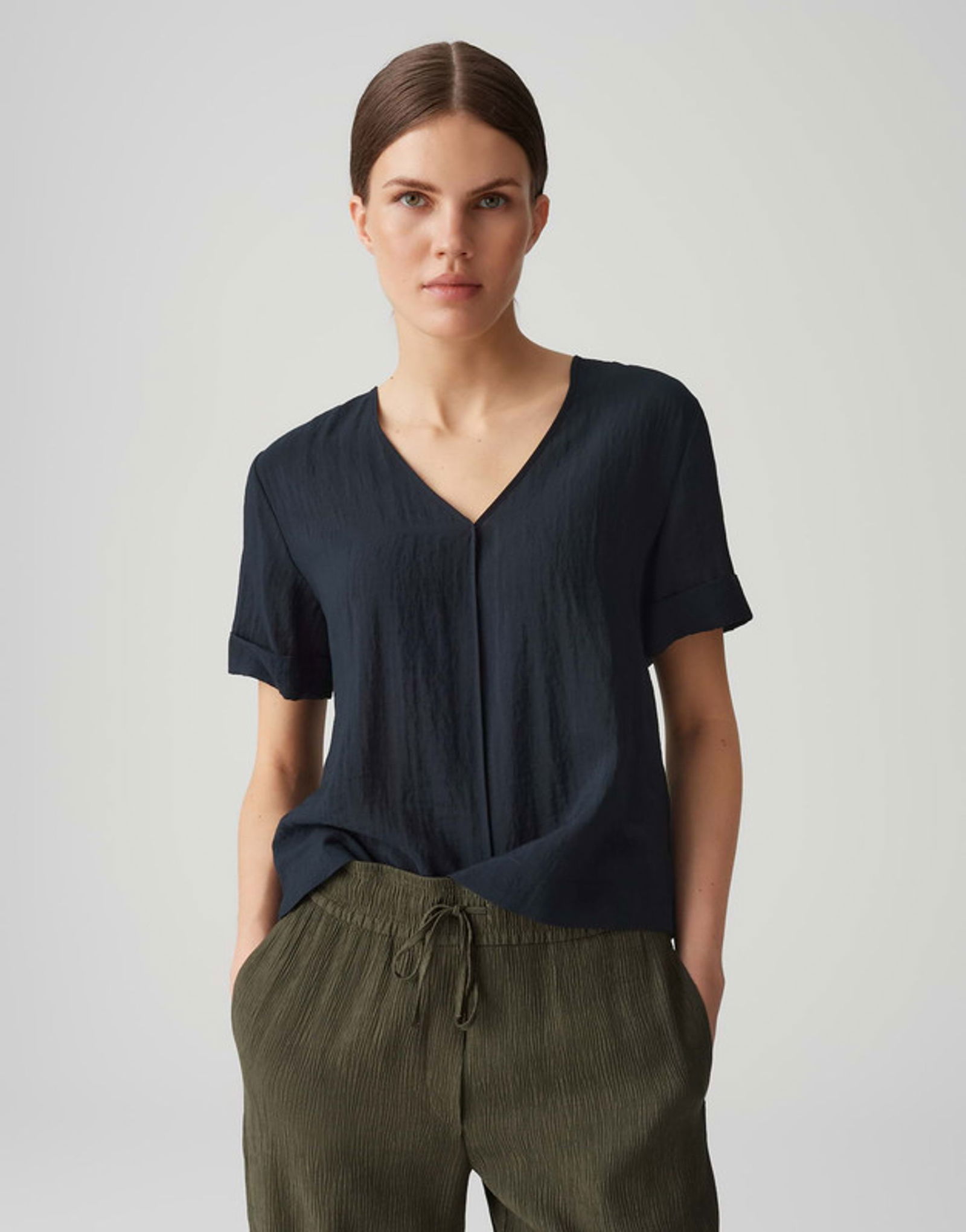 9a21b824e1681ef21aac00ca9ecb209e Opus | Opus Druckbluse | 38 | coal blue