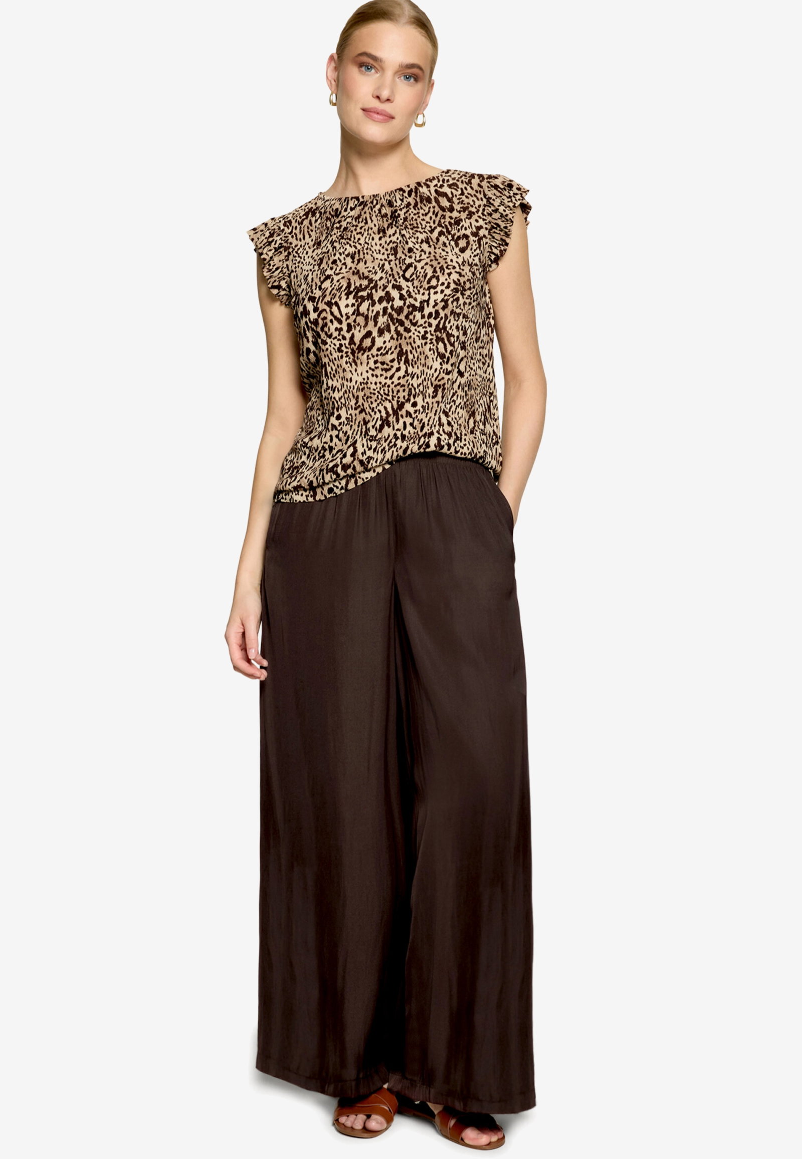 Shirt Kurz 1/2 Arm, Beige/Brown #4