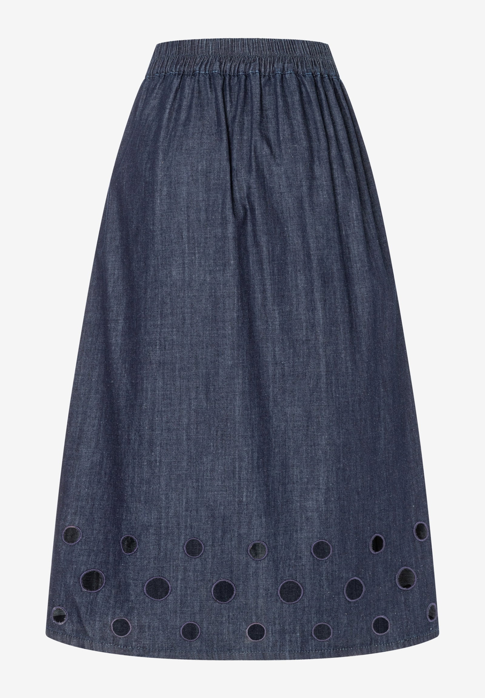 Embroidered Denim Skirt, dark blue denim #2