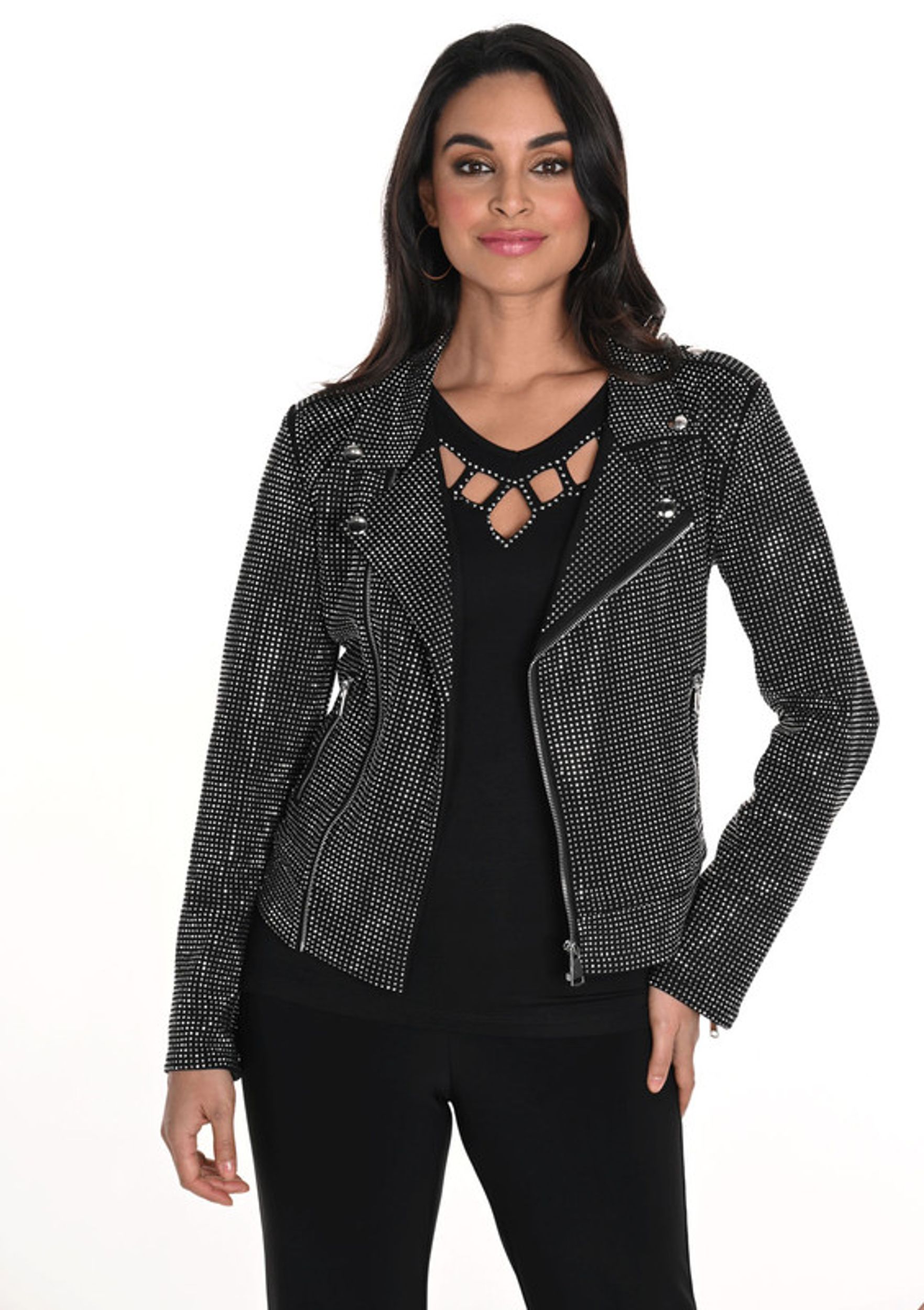 Frank Lyman |  Frank Lyman elegante Jacke mit Strass-Besatz | XXL