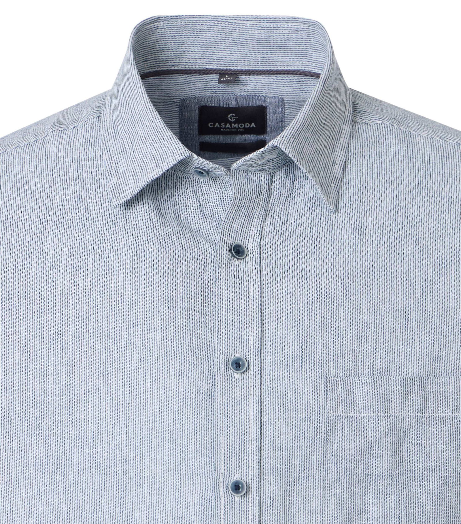 Casa Moda |  Leinenhemd Kurzarm | M | blau