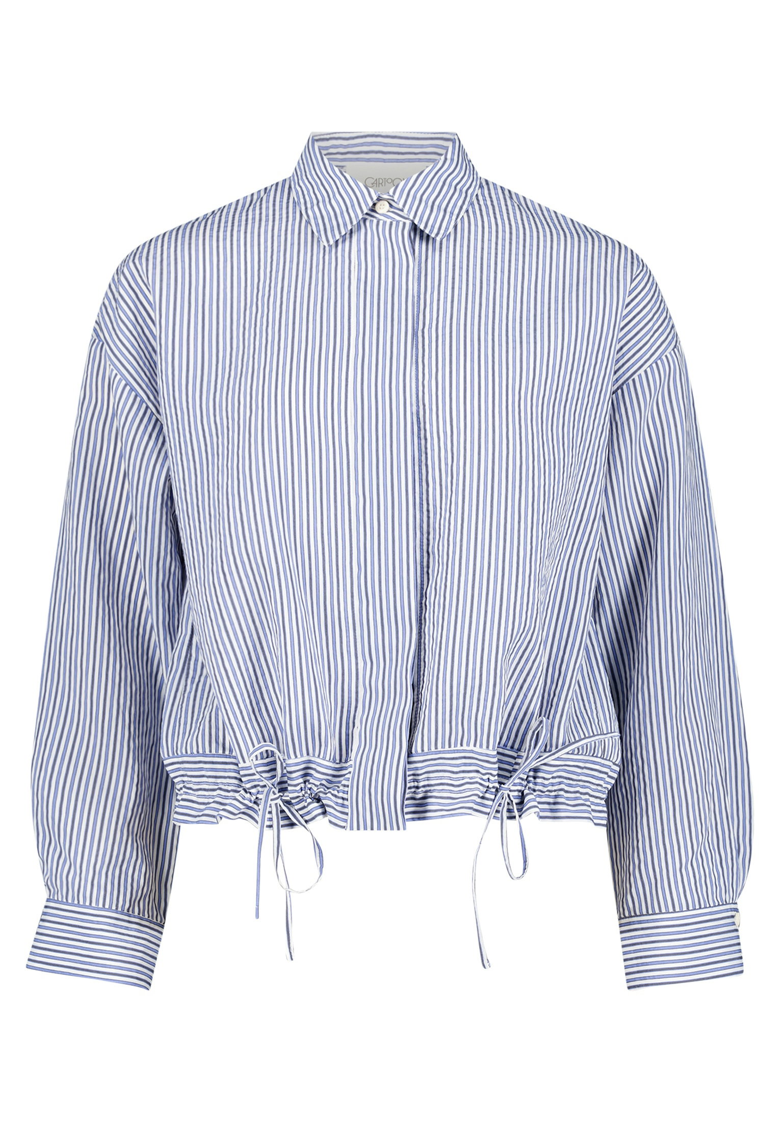Bluse Kurz 1/1 Arm, Blue/White #1