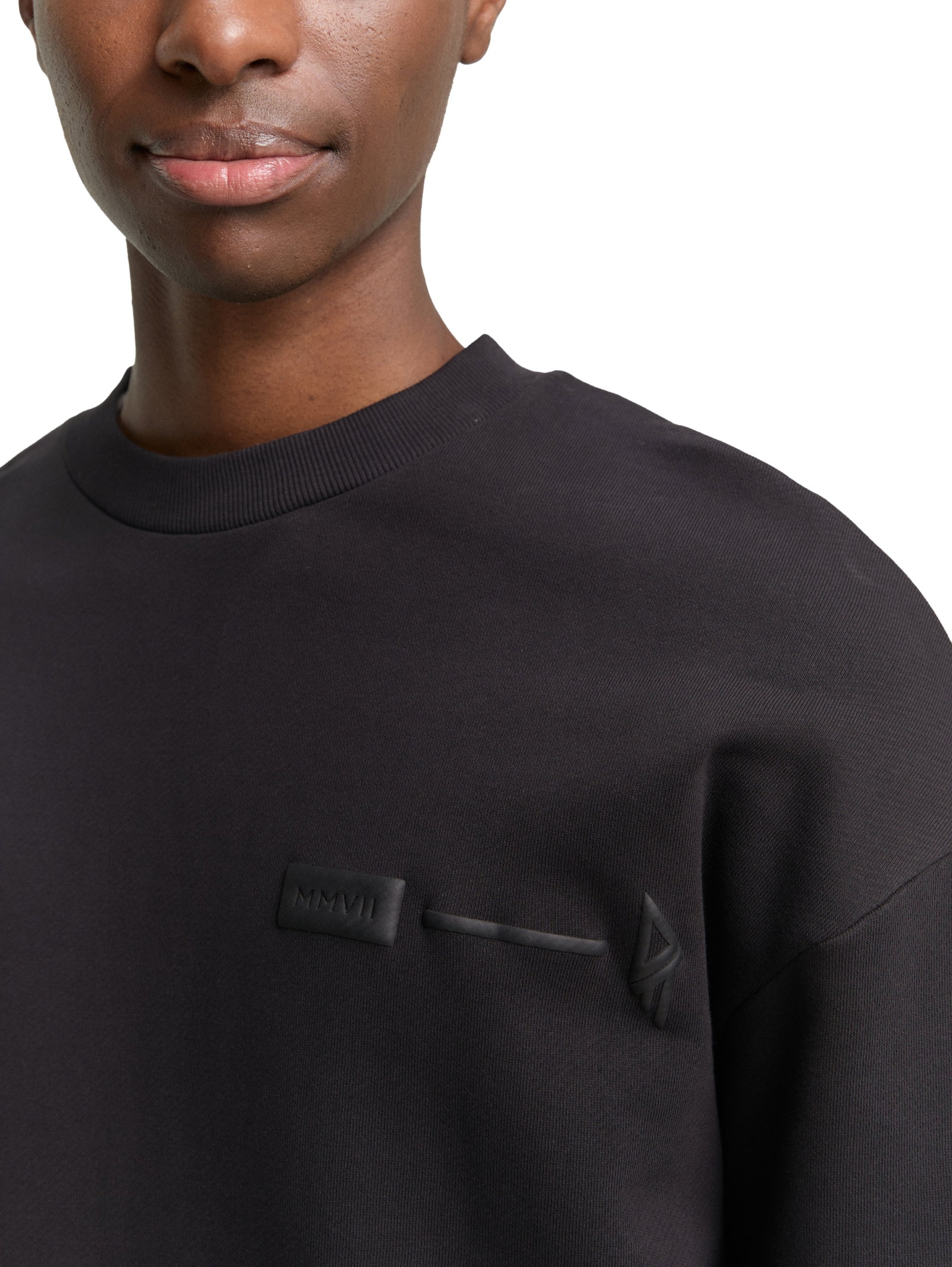 relaxed printed crewneck sweat, Night Watch Black #6