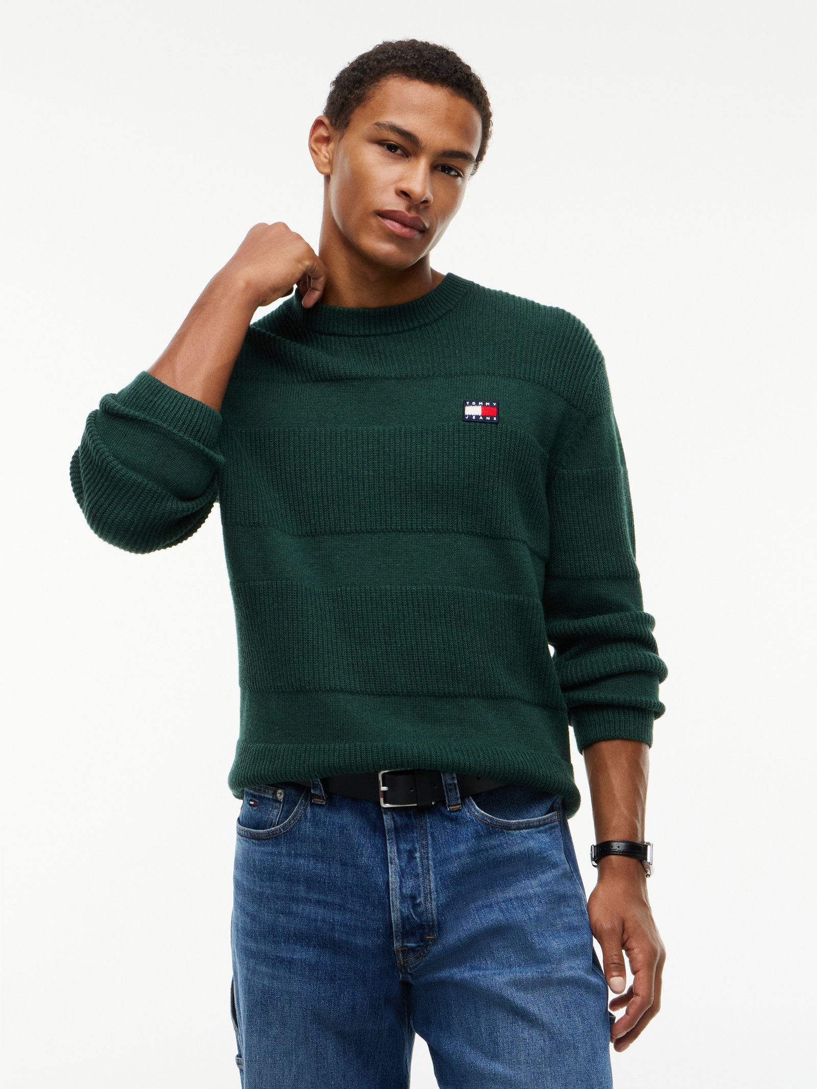 TJM REG TEXTURED SWEATER EXT, GREEN #2