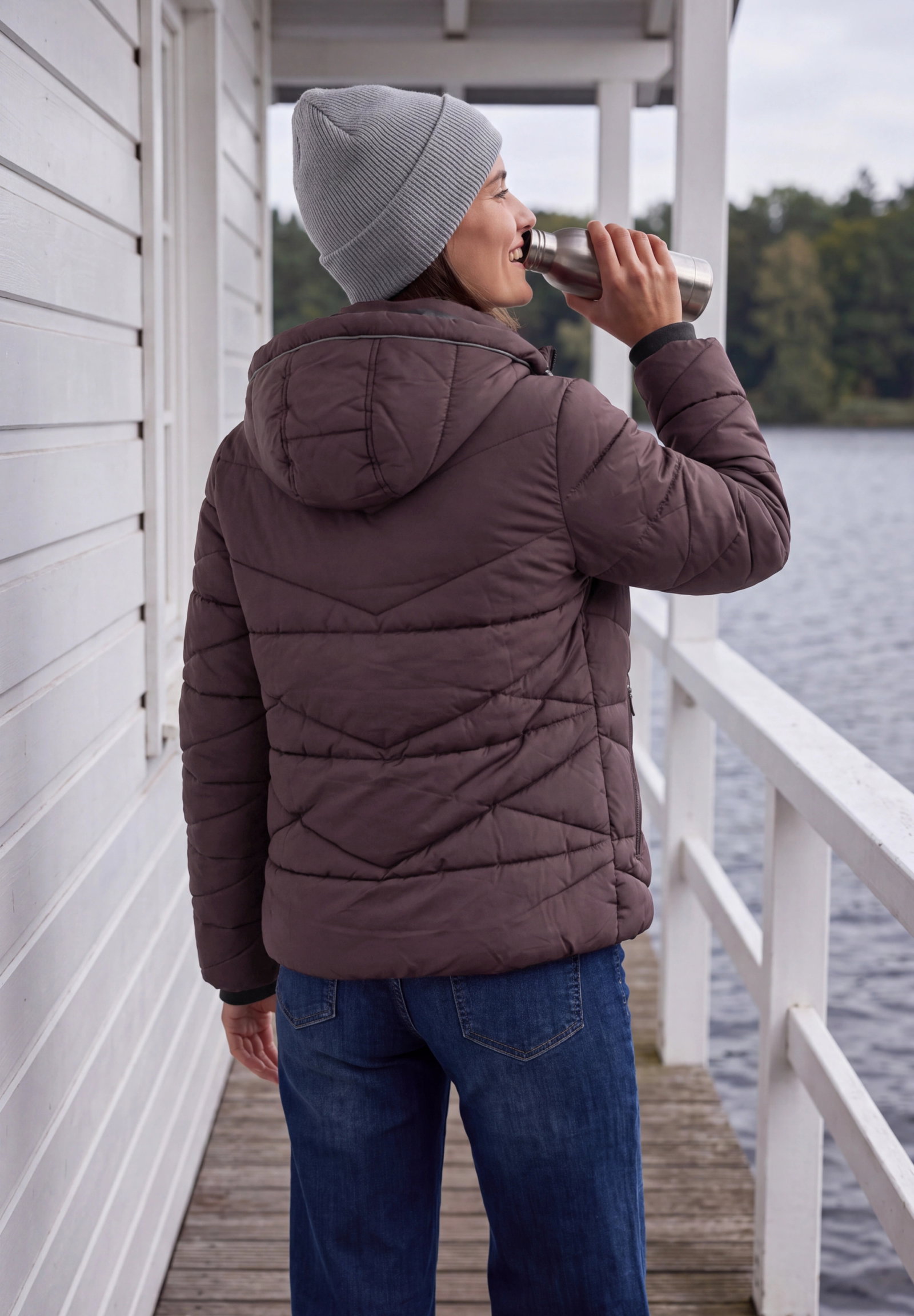 TOS Sportive Padded Jacket, berry red #4