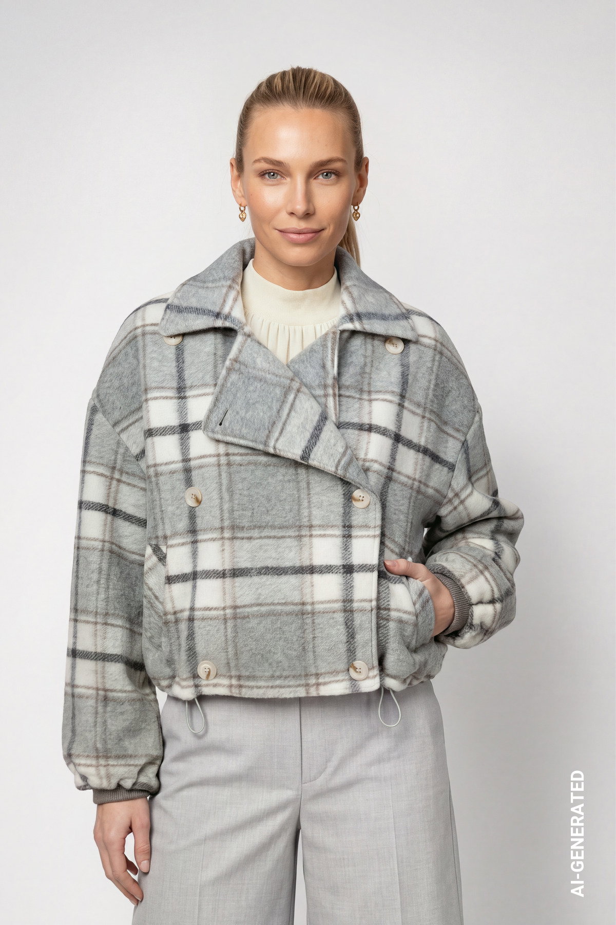 Jacke, light grey gemustert #2
